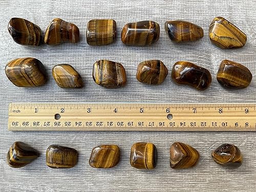 Miniatura 8 de GAF TREASURES Piedras pulidas de ojo de tigre de 12 libra, piedra preciosa natural pulida, cristales curativos ojo de tigre (ojo de tigre, 0.5