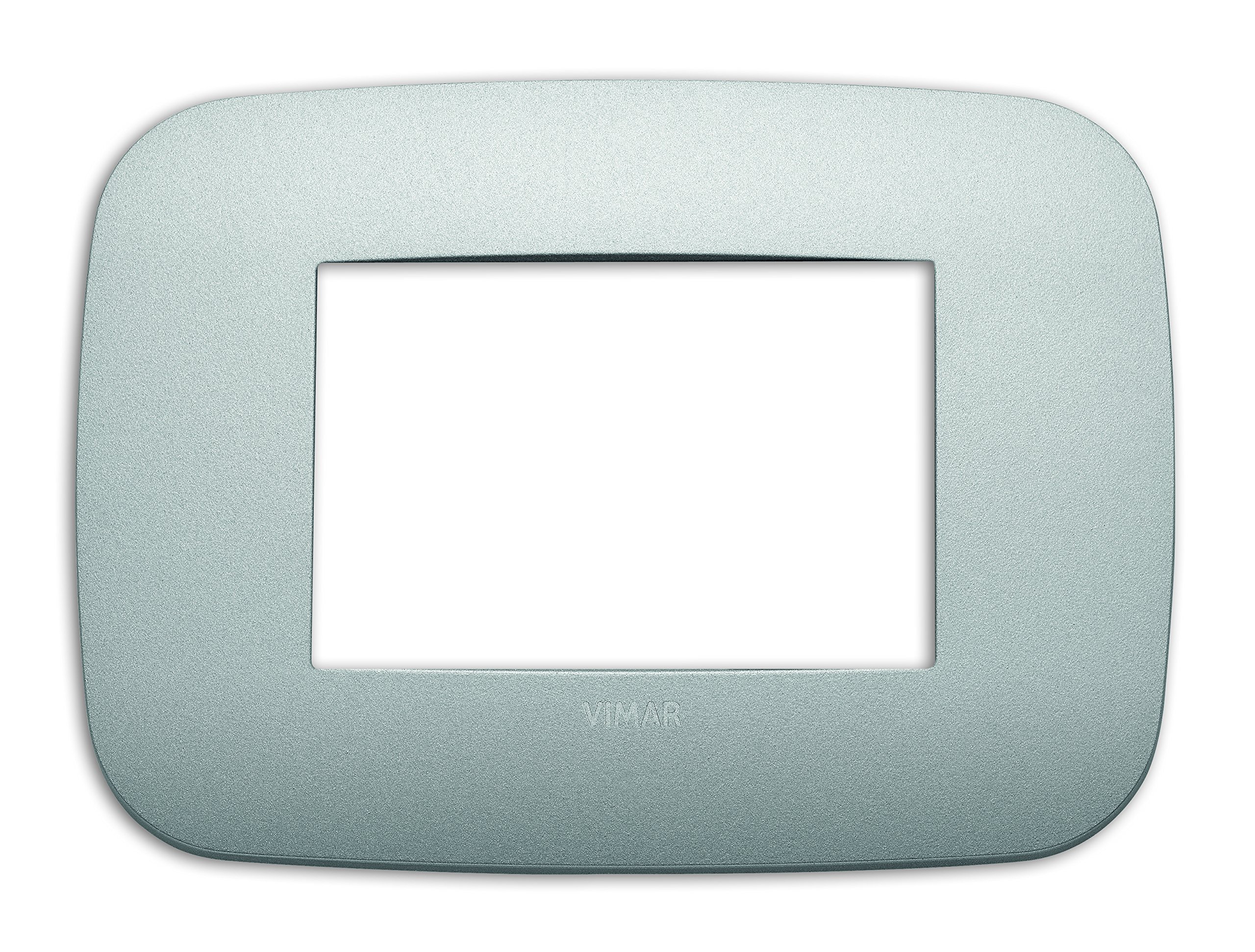 Plaque Round VIMAR 19683.23 argentée 3 modules idéale pour un salon contemporain