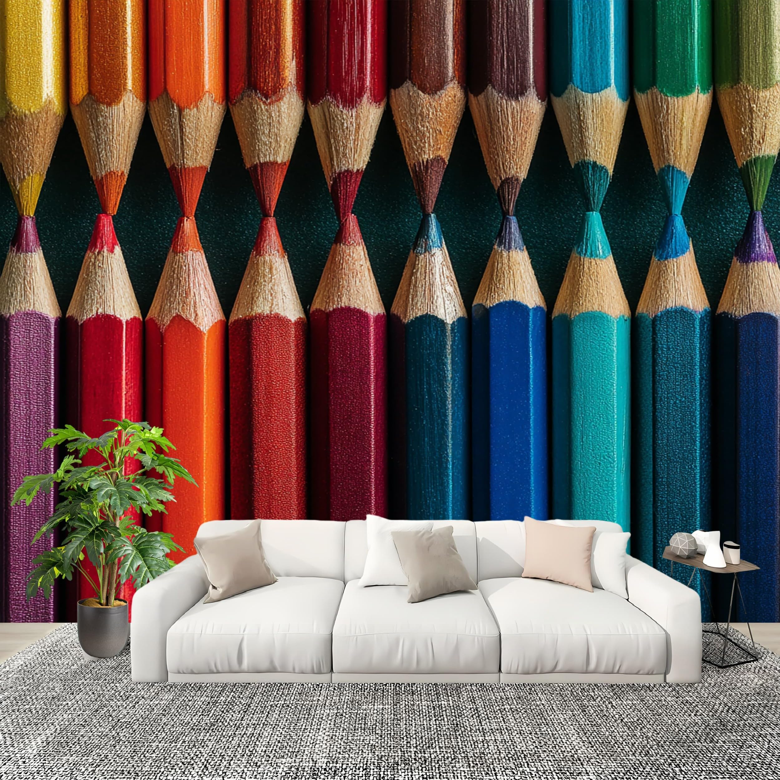 Papier peint panoramique 3D crayon 350x256 cm pour salon