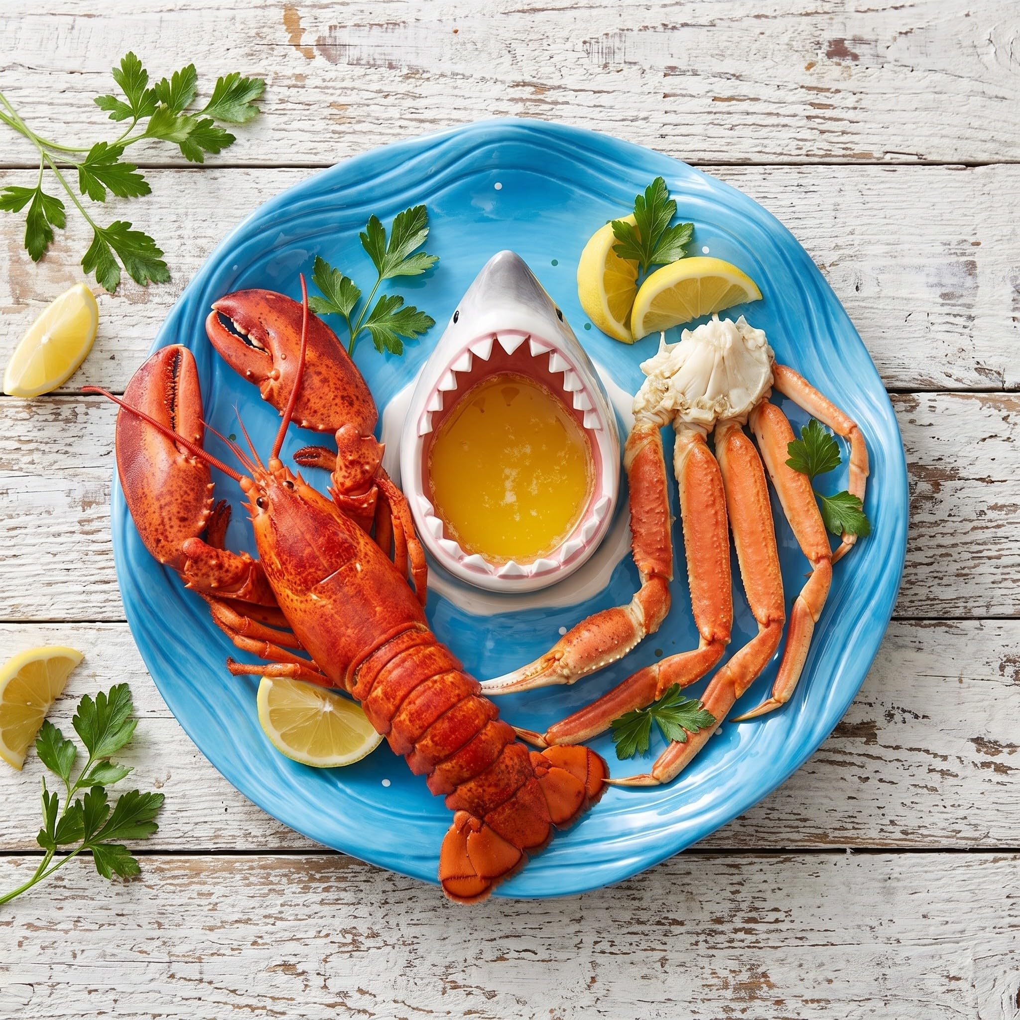 ibasenice Plateau à sushis Requin : Plateau en céramique en Forme de Requin avec Compartiment à Sauce, apéritif sur Le thème de l’océan pour Fruits de mer, raviolis, Amuse-Gueules et Service