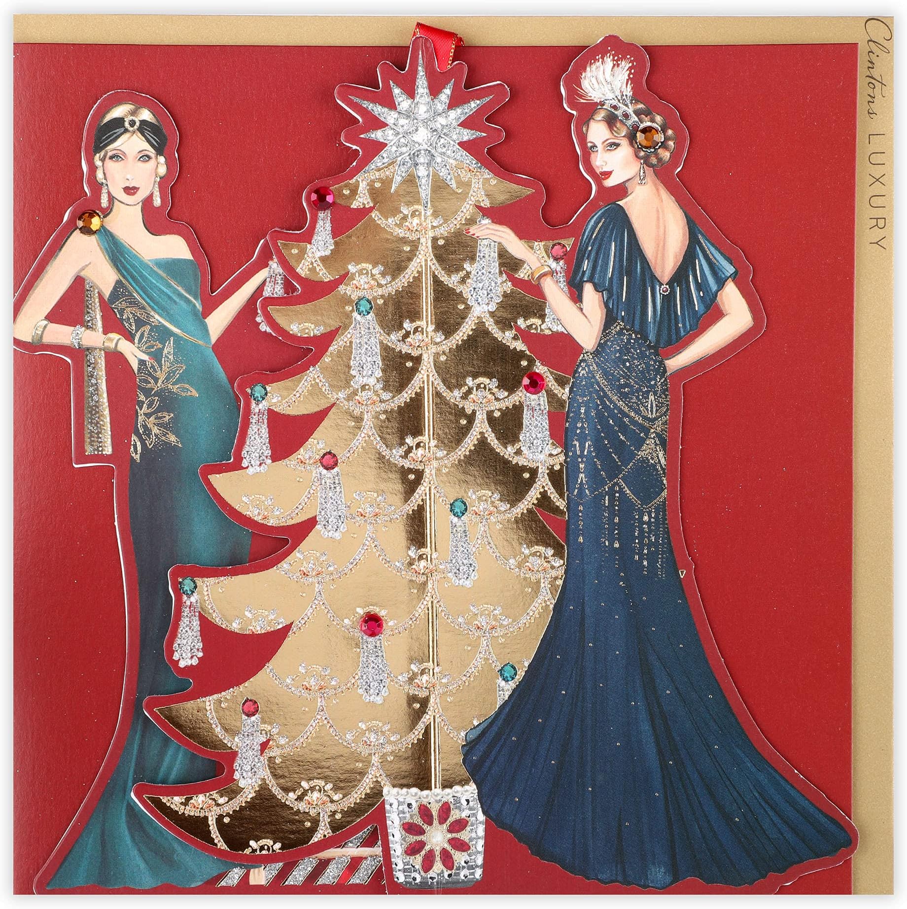 Clintons: Woodland Animals Around Tree, Christmas Card For Nan, Nan