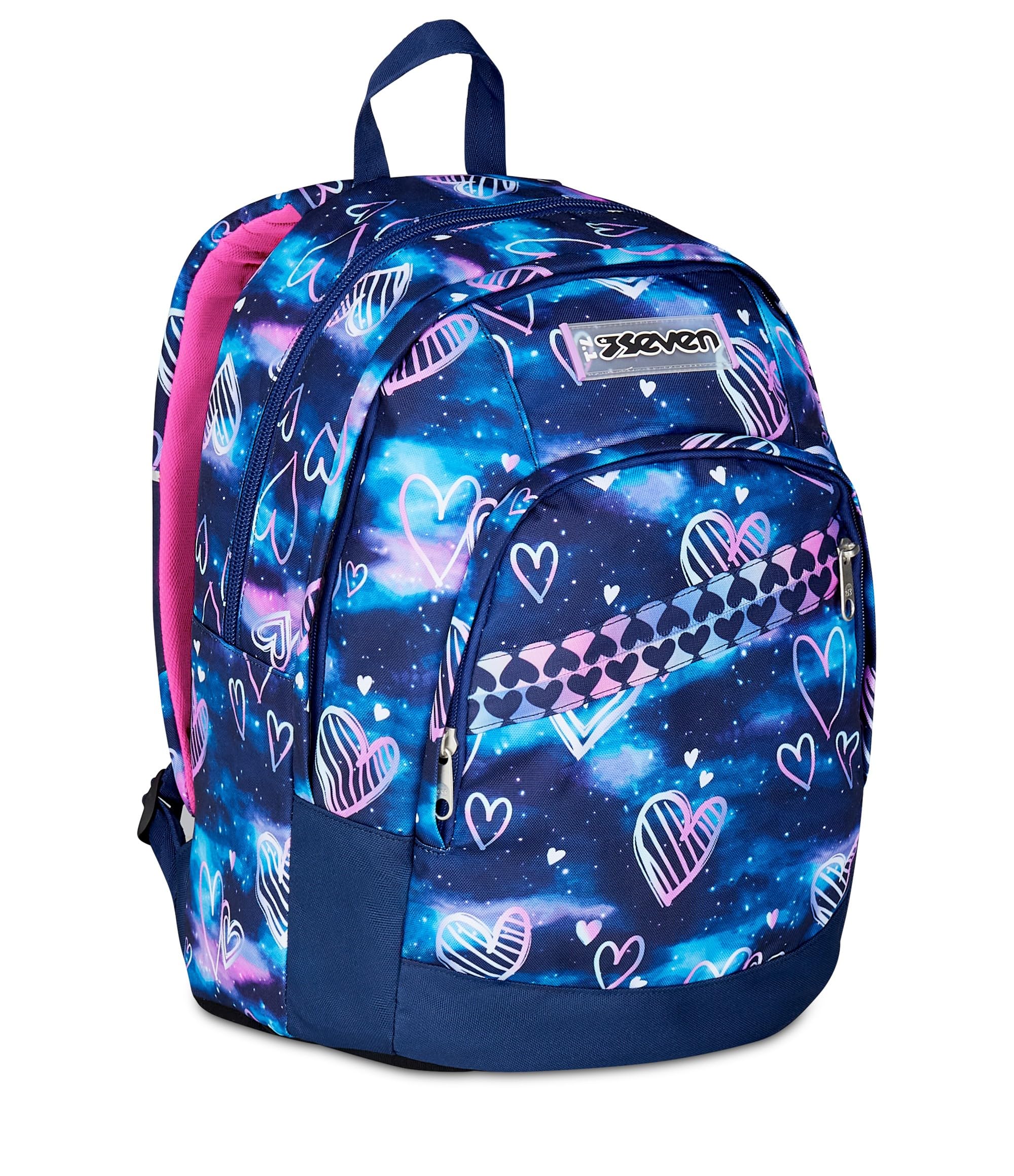 Seven Zaino Scuola Dual, Viola Fucsia, Doppio Scomparto Da 31 L, Tasca Per PC, Tasca Per Borraccia e Tasca Con Organizer, Scuola Media e Superiore, Zaino Per Ragazza