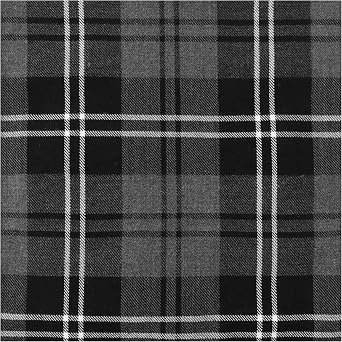 Homespun Wool Blend Plaid Tartan Fabric by The Yard Hamilton Grey