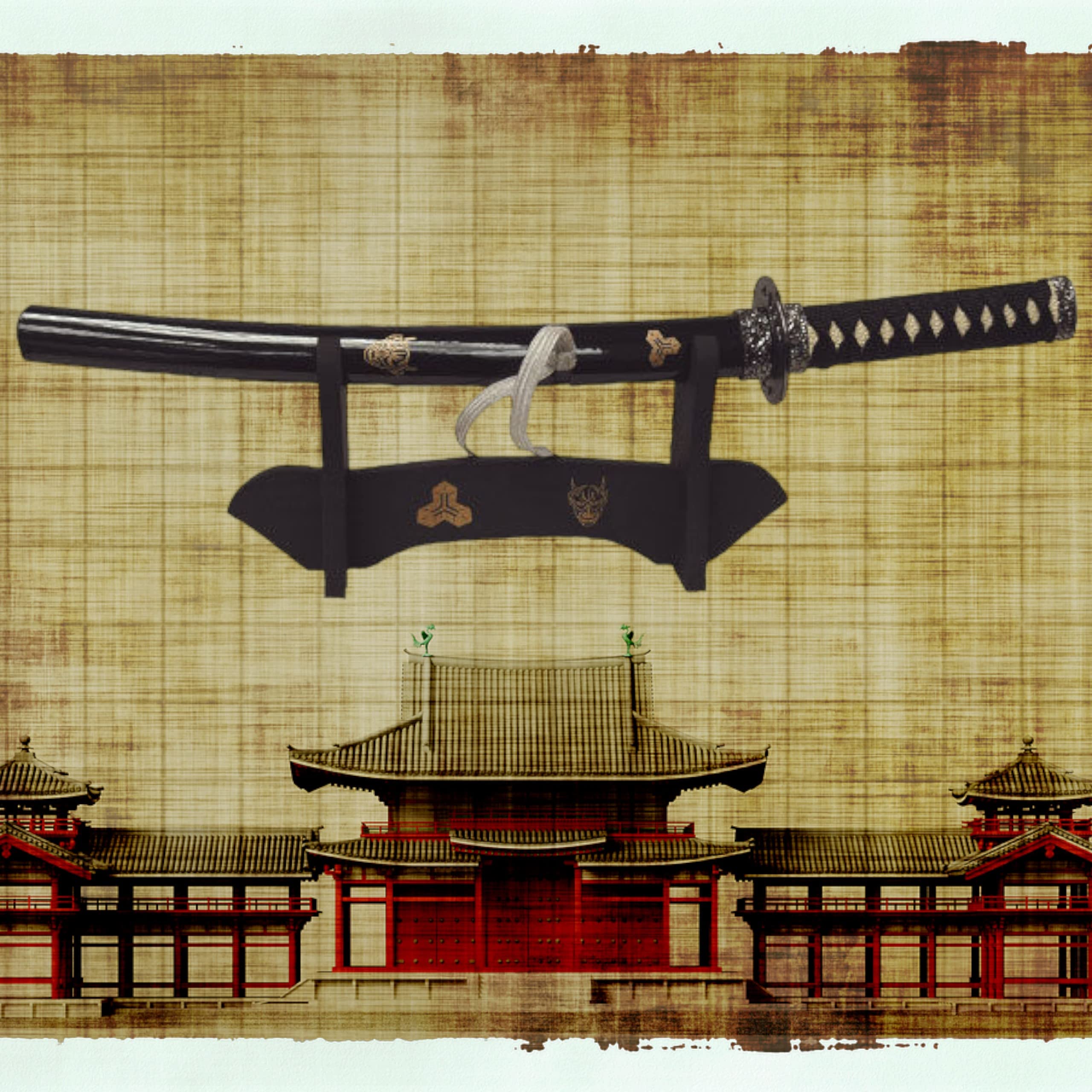 Brieföffner Tanto-Form Mini Katana Schwert 45 cm Echt Metall Scharf