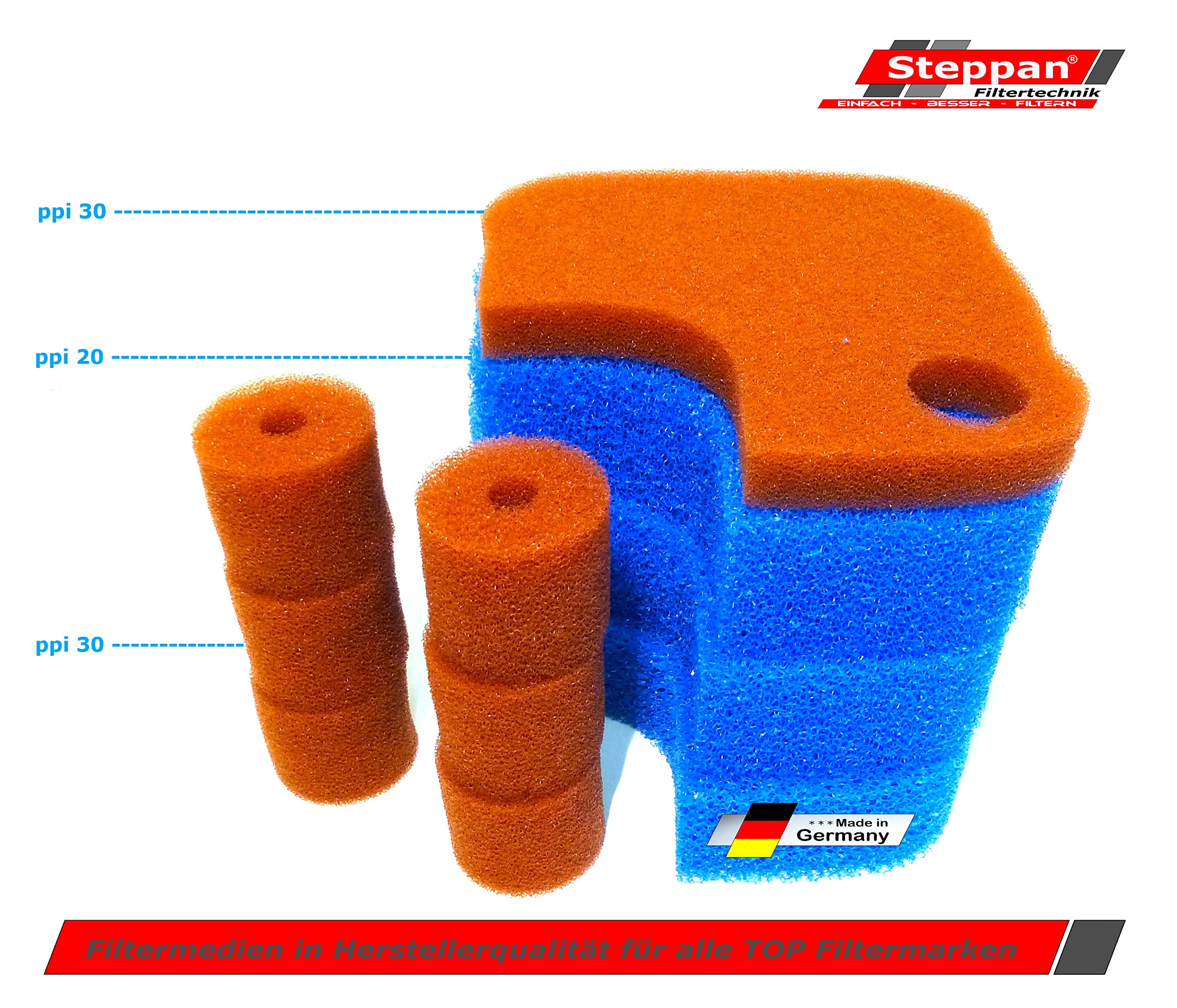 Ersatz Filterschwämme (3 x Blau 1 x Rot Plus 6 x Rund Rot) passend für Oase Biomaster 600 und 600 Thermo
