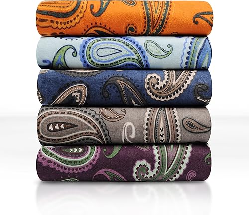 Miniatura 7 de SUPERIOR Funda de edredón de franela de algodón con estampado floral de cachemira, juego de funda de edredón ultrasuave, decoración de lujo ligera,