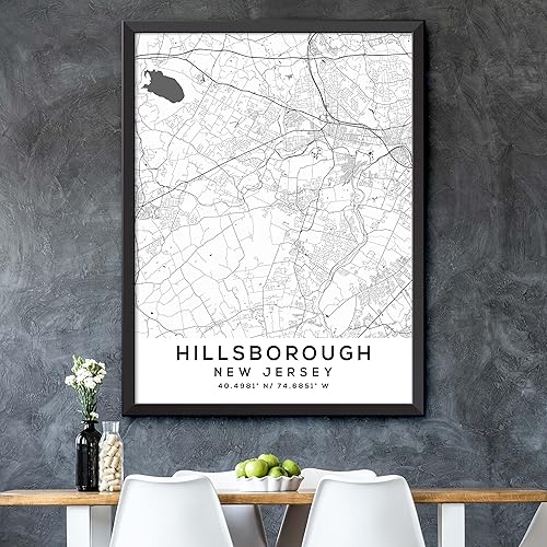 Miniatura 5 de Mapa de Hillsborough, Nueva Jersey, Light 2 (12x16)