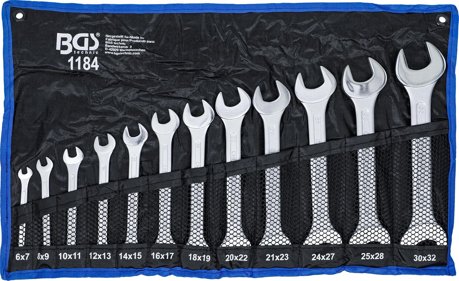 BGS 1184 | Double Open End Spanner Set | 6 x 7-30 x 32 mm | 12 pcs.