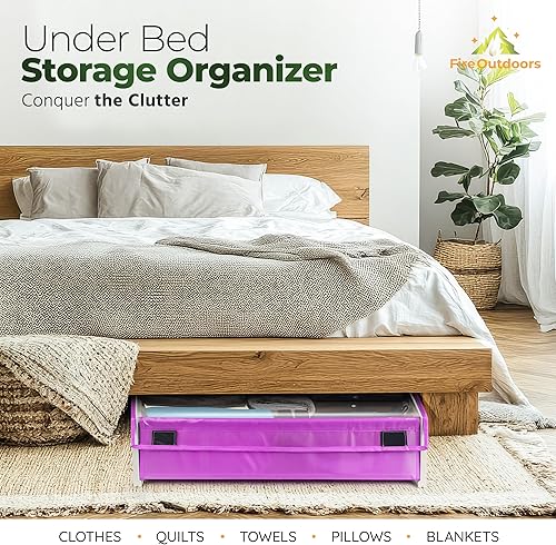 Miniatura 3 de Almacenamiento debajo de la cama con ruedas - Contenedores de almacenamiento debajo de la cama sin esfuerzo para ropa y zapatos - Cajones