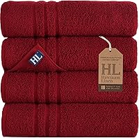 Vista 14 de Hawmam Linen - Paquete de 4 toallas de baño blancas de 27 x 54 pulgadas, 100% algodón turco, suaves, ligeras y altamente absorbentes, toallas