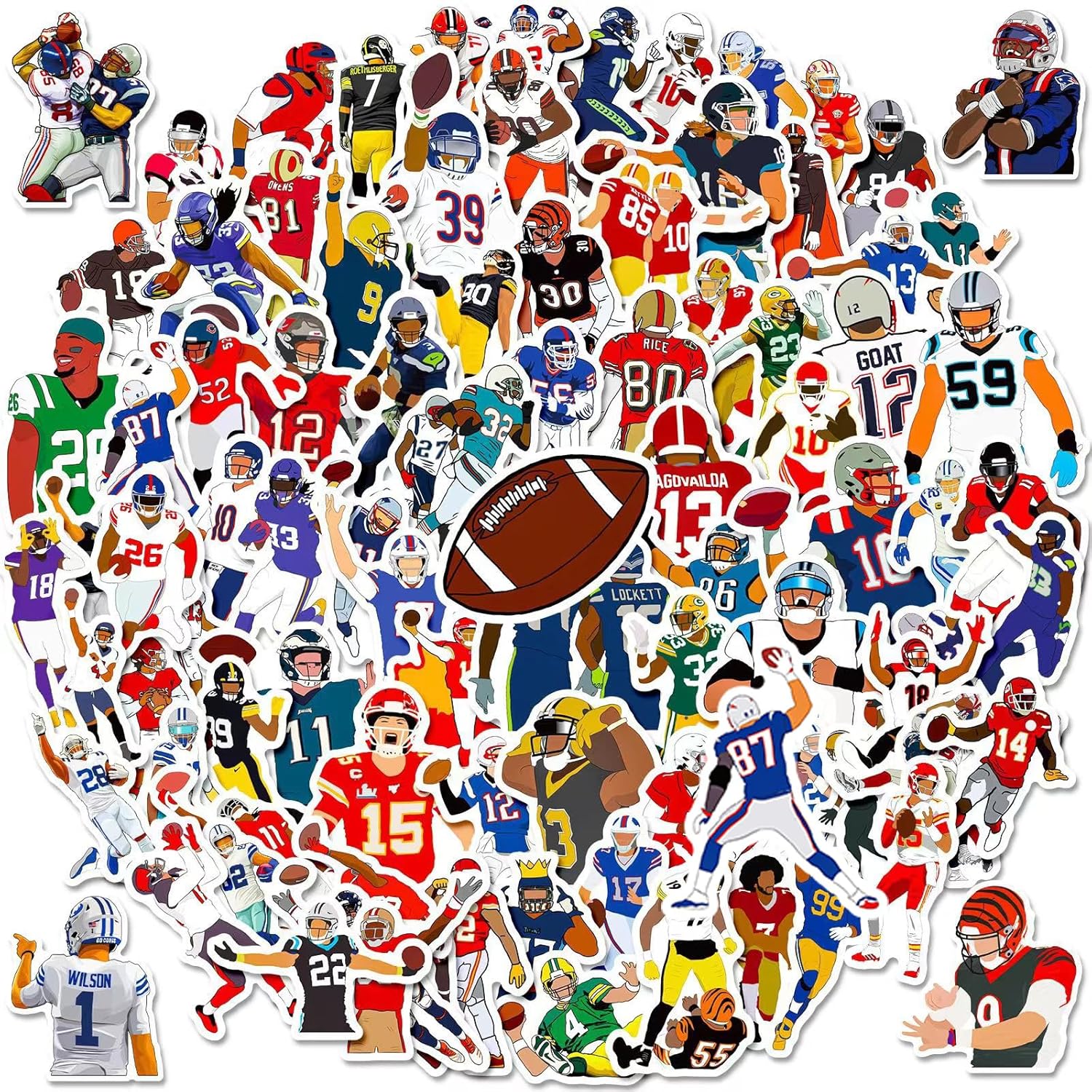 100PCS American football Stickers, Super Bowl Sunday
