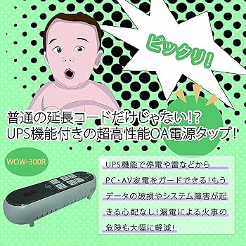 パワーコム OAタップ型無停電電源装置WOW-300R WOW-300R OAタップ型無停電電源装置 パワーコムジャパン 矩形波