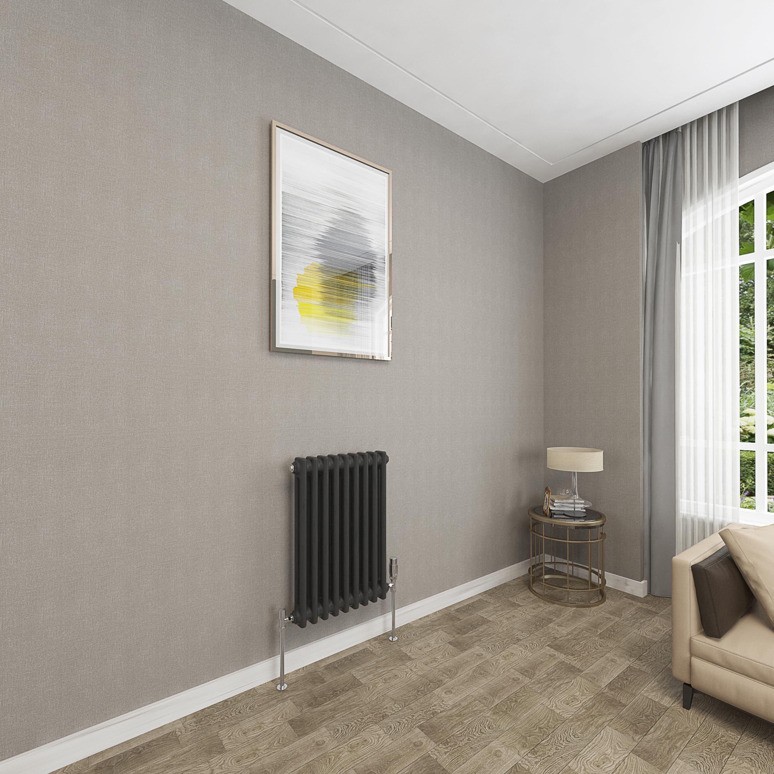 Sky bathroom 600x425mm 2 Column Radiator Horizontal Black Cast Iron radiato Traditional Central Heating Radiator