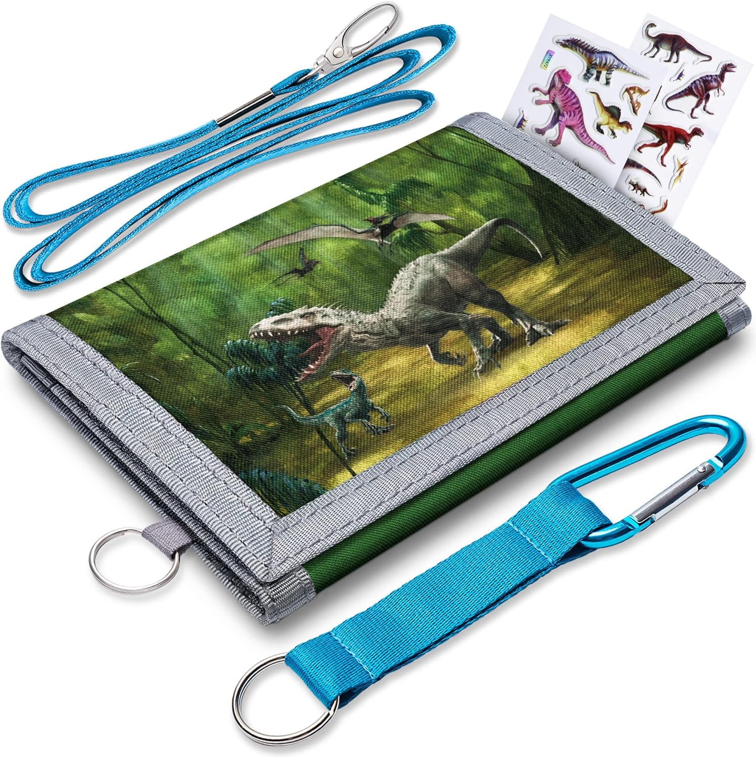 Kids Wallets for Boys With Coin Pocket, Wallets for Kids Ages 4-18,Trifold Wallet, Novelty Wallet for Childrens Birthday Gifts(Dinosaur)