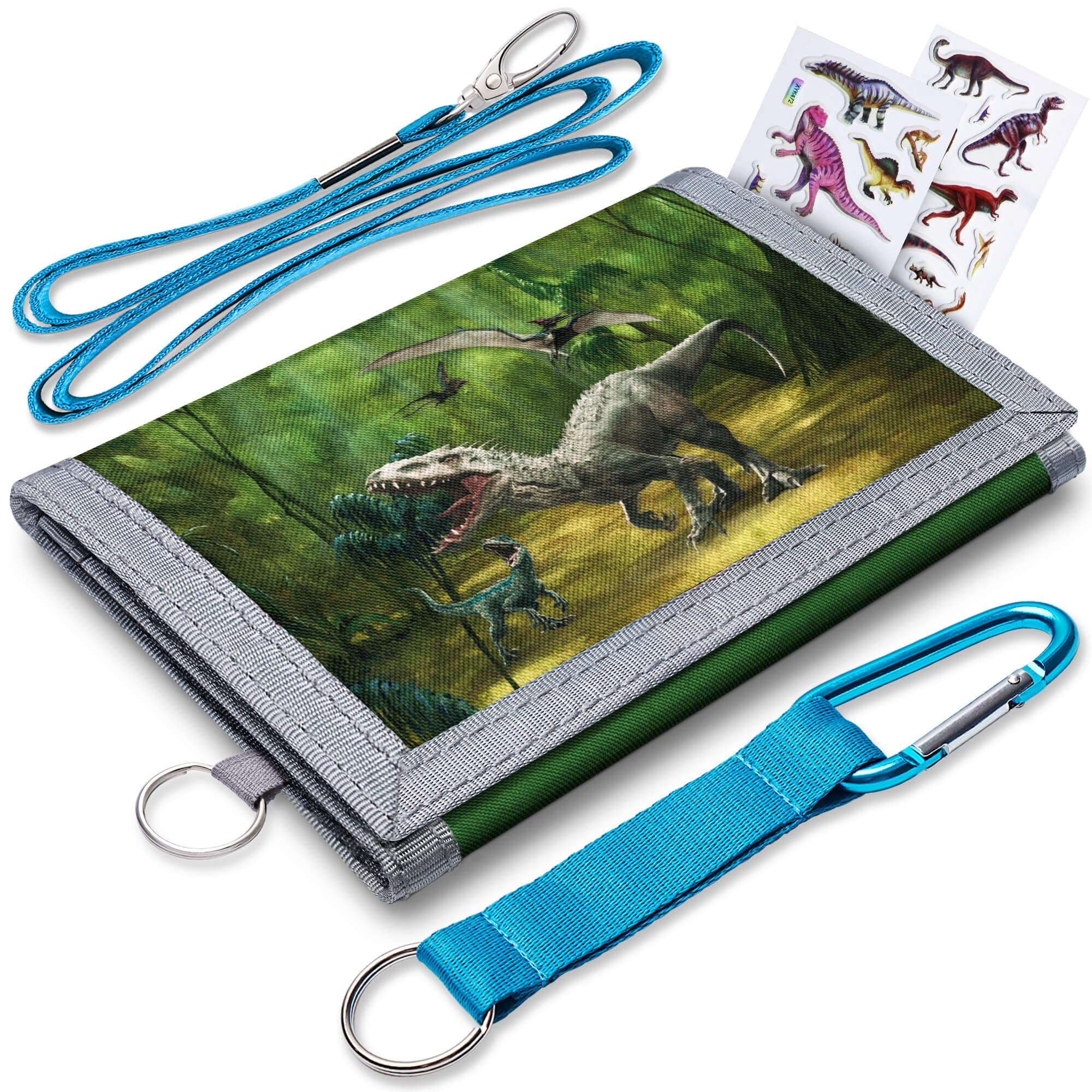 Yollber Kids Wallets for Boys With Coin Pocket, Wallets for Kids Ages 4-18,Trifold Wallet, Novelty Wallet for Childrens Birthday Gifts(Dinosaur)