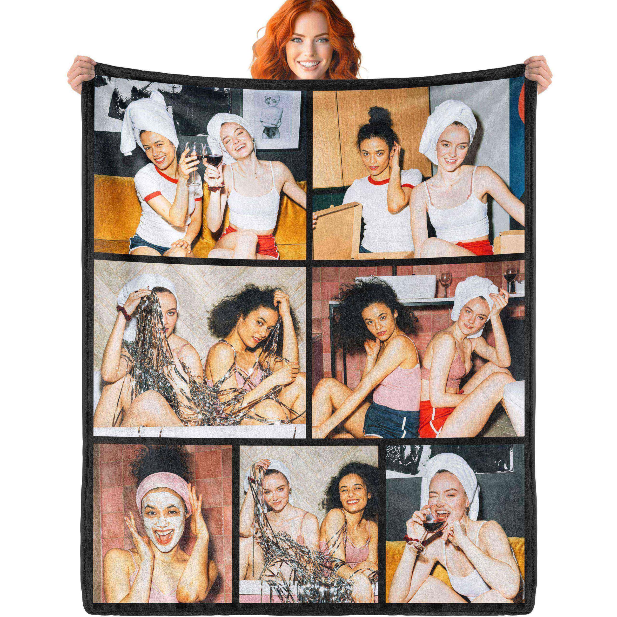 Ericat Photo-7 Personalised Blanket With Photo Text Custom Blanket Customised Blanket Throws Customisable Blanket Picture Blankets Customized Valentines Day Gifts For Mom Dad Couple Girlfriend Boyfriend