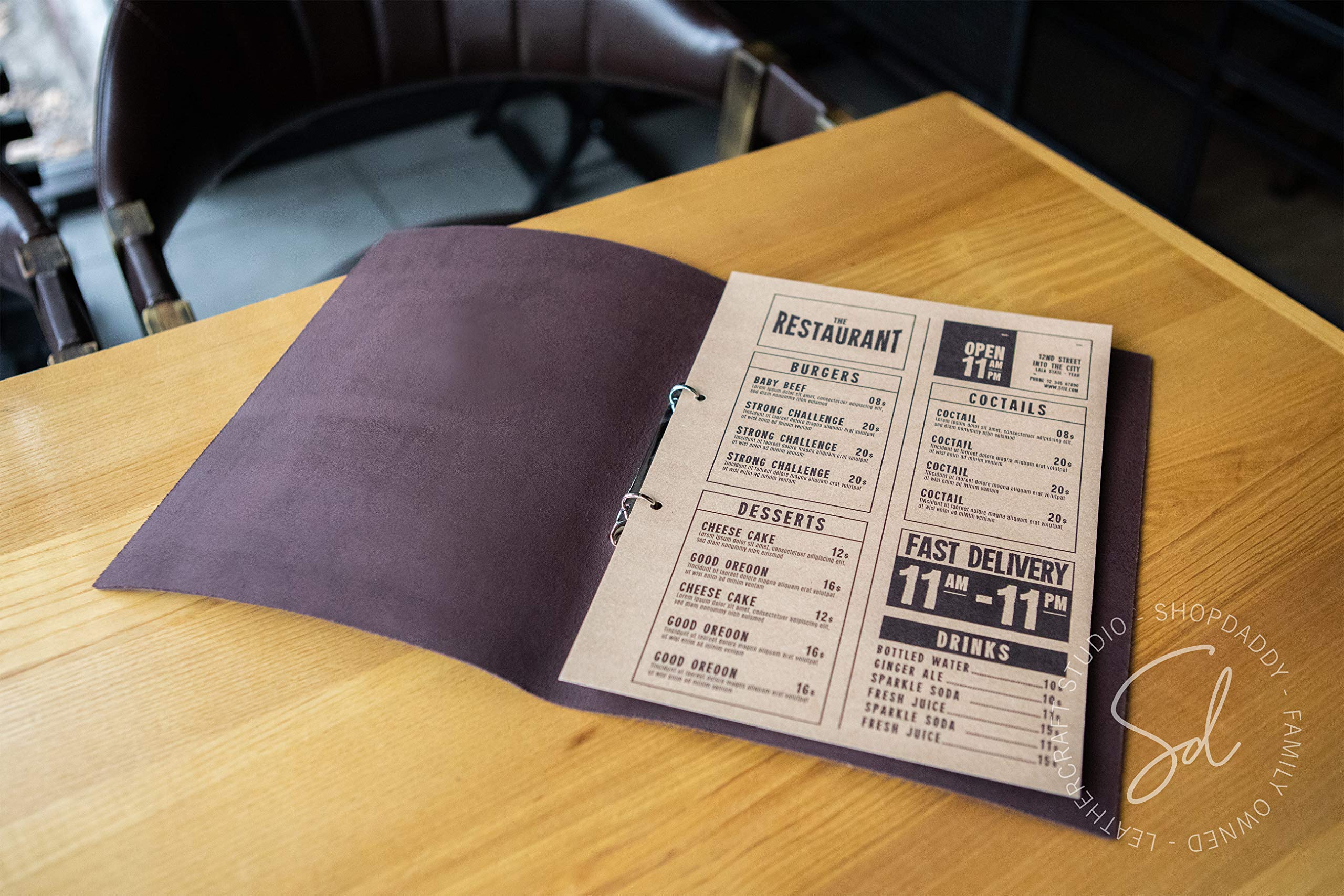 Winco Single View Menu Cover for 8-1/2 X 11