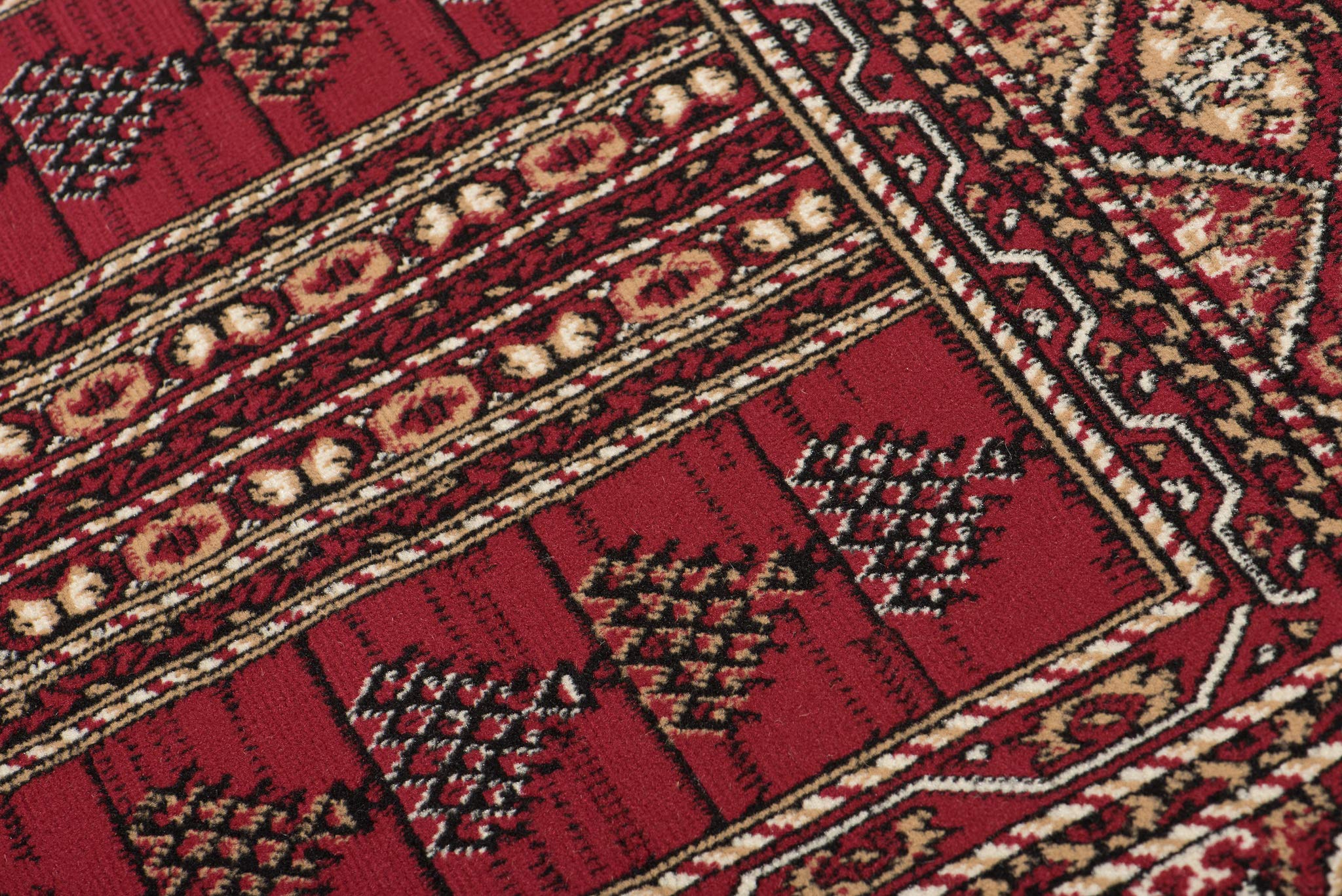 Carpeto Rugs Tappeto Orientale Salotto a Pelo Corto Rosso Bordeaux Bordò 140 x 200 cm Classico Persian Design