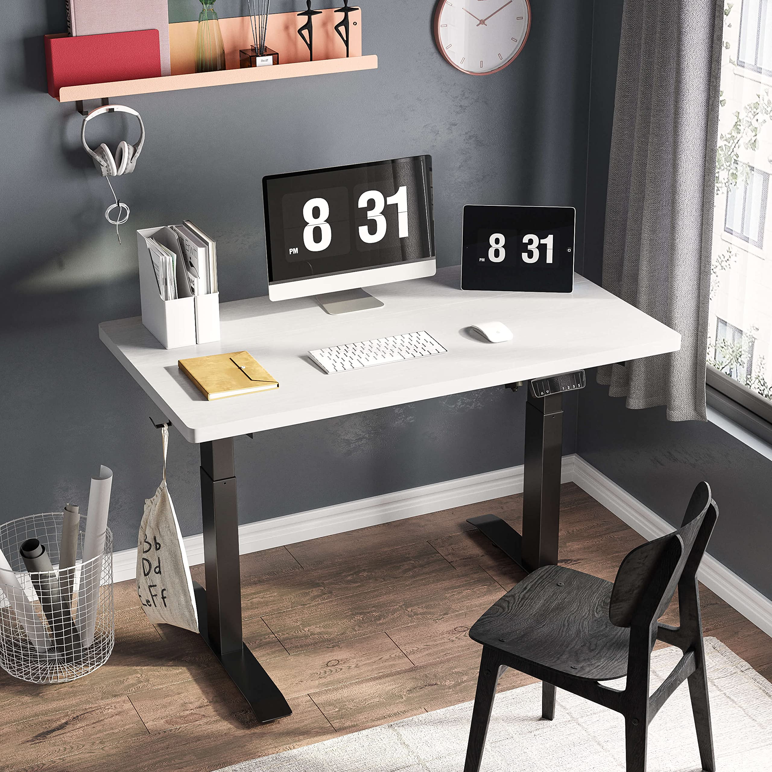 Buy IYEE NATURE Electric Standing Desk, Dual Motor Adjustable Height Desk, 48 x 24 Inches Stand