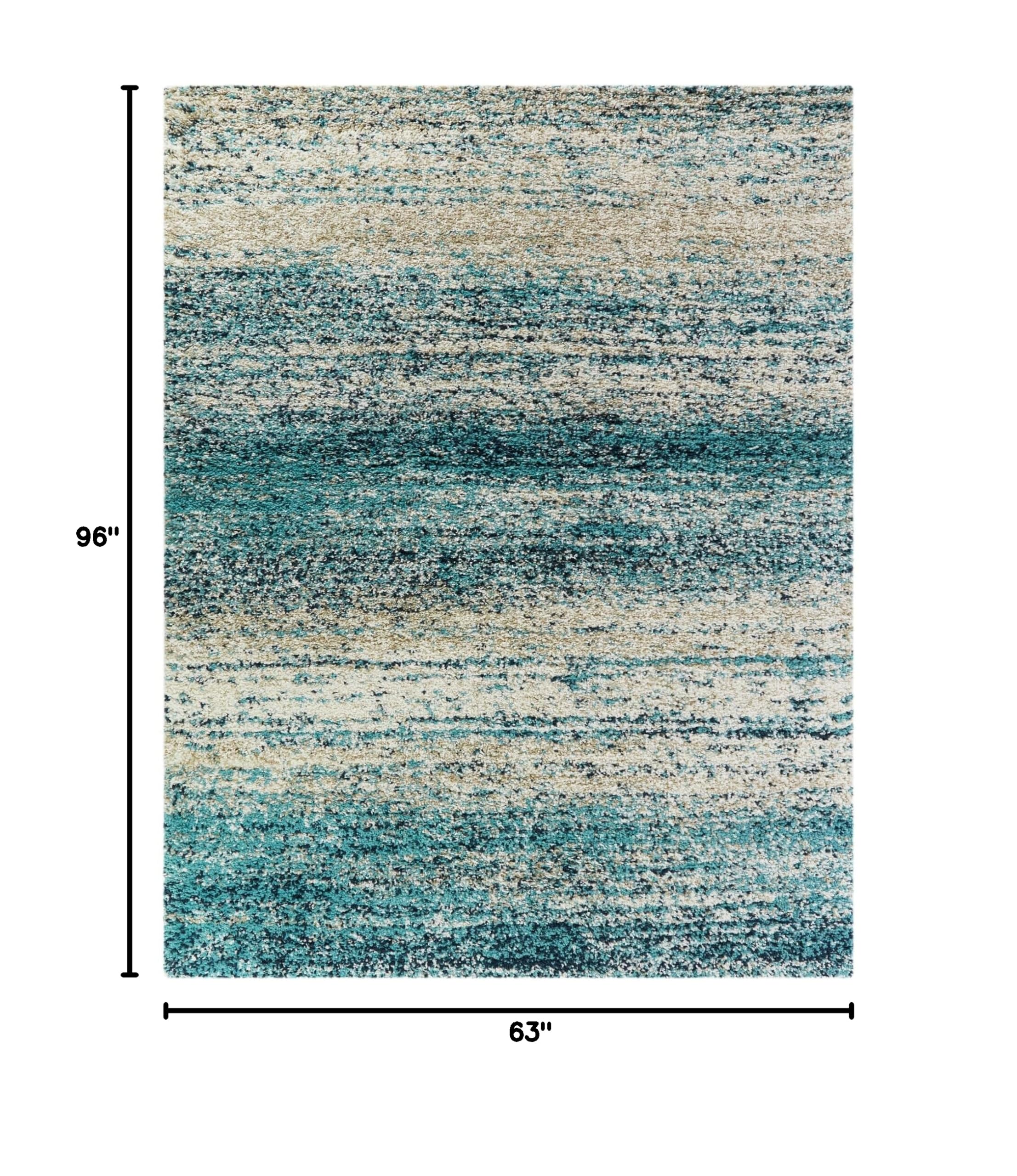 BALTA Eastleigh Coastal Ombre Shag Area Rug Teal 5'3" x 7' 5' x 8'