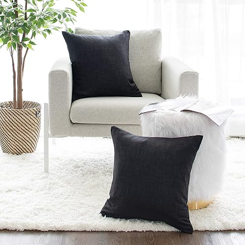 Miniatura 3 de The White Petals Juego de 2 fundas de cojín decorativas y lavables para sofá, dormitorio, sala de estar, beige (20 x 20 pulgadas)