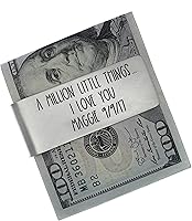 Vista 5 de Engraved Money Clip for Men Personalized .925 Sterling Silver Valentine's Day Present for Husband Anniversary Boyfriend Custom Slim Minimalist Front