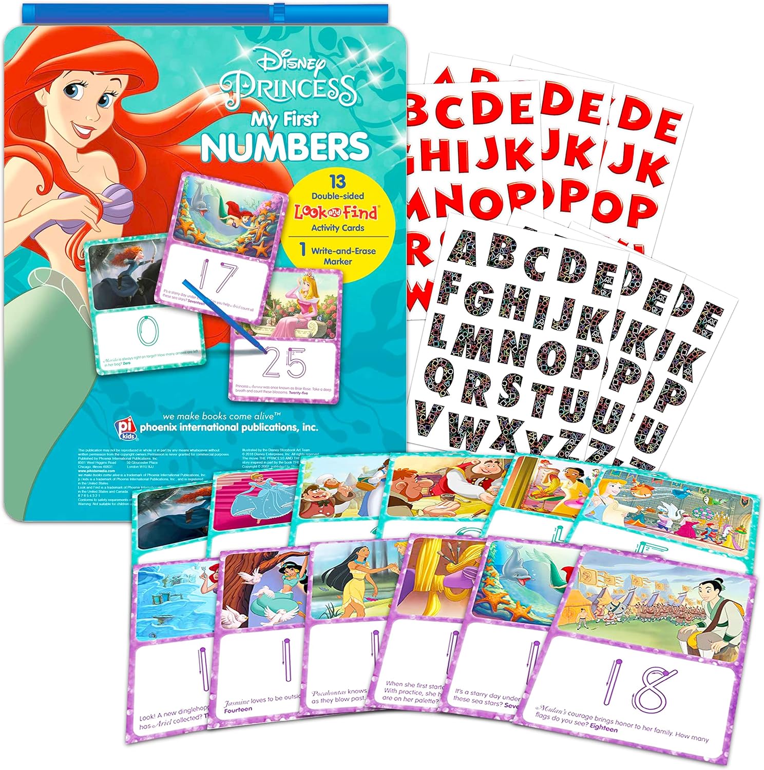 Disney Princess Number and Alphabet Flash Card Australia | Ubuy