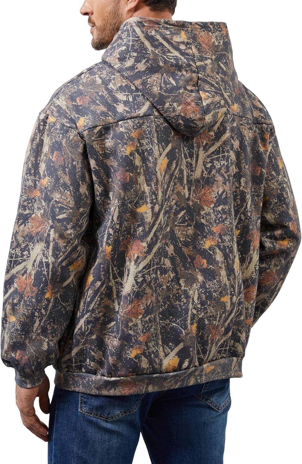 Men's Camo Hoodies Oversized Fleece Pullover Hooded Sweatshirt Vintage Mens Hoodies Pullover Sweatshirts With Pockets - Image 4