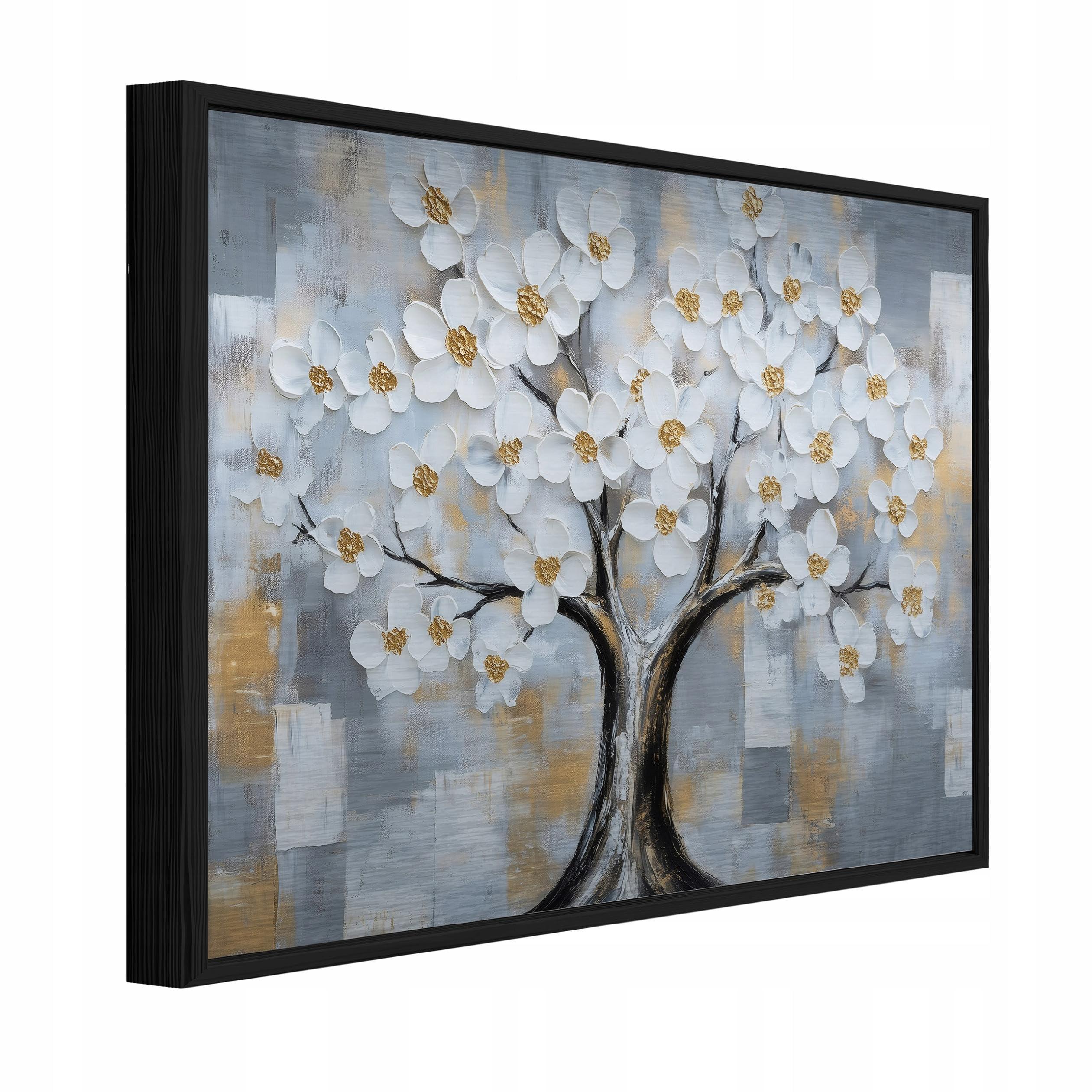 WallArena Metallbilder, Baum, 120x80cm | Bilder auf gebürstetem Metalln mit Rahmen - Wandbild XXL groß Wandbilder für Wohnzimmer Schlafzimmer Wohnzimmerbilder Modern