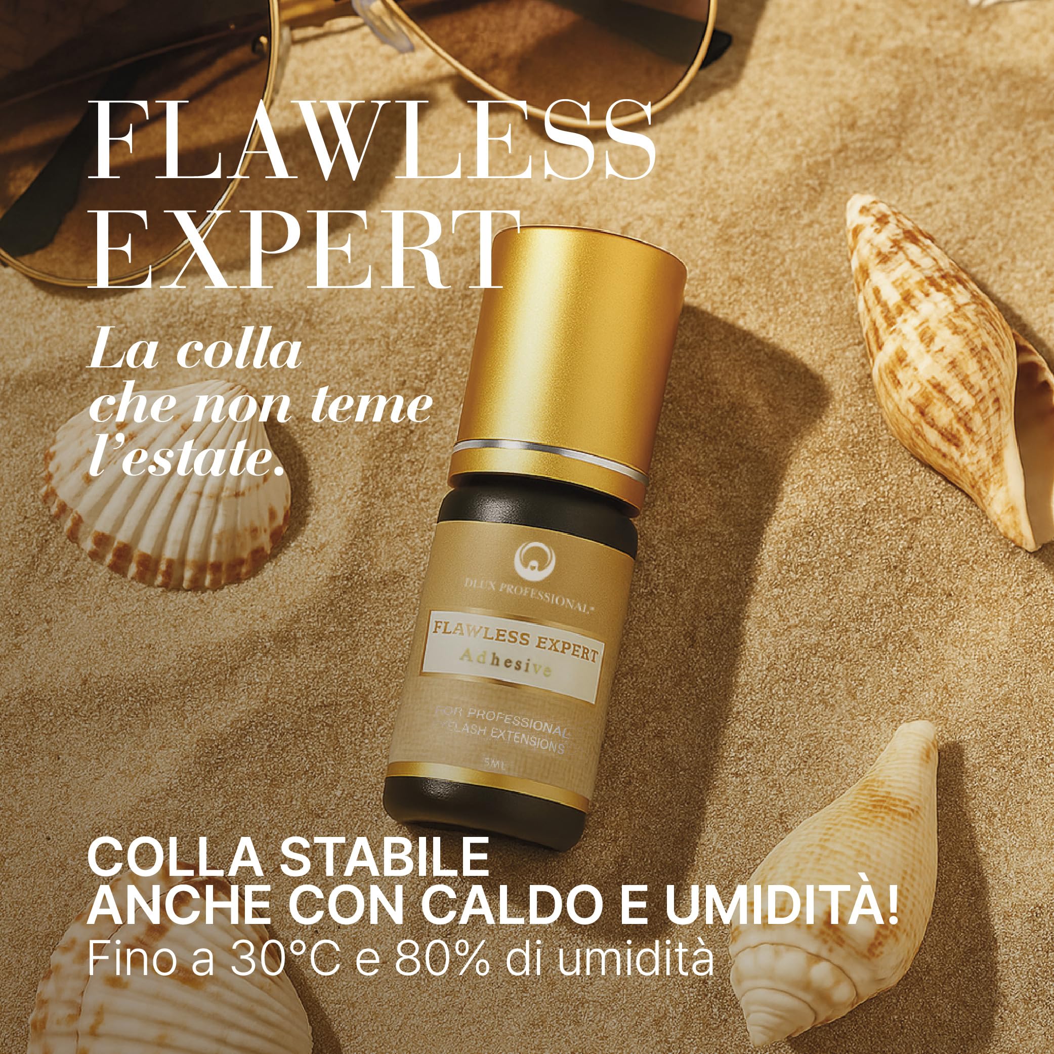 Dlux Professional Colla per Extension Ciglia Flawless Expert, 5ML Nera, Asciugatura Rapida (2-3 sec), Lunga Durata (5-7 sett.)