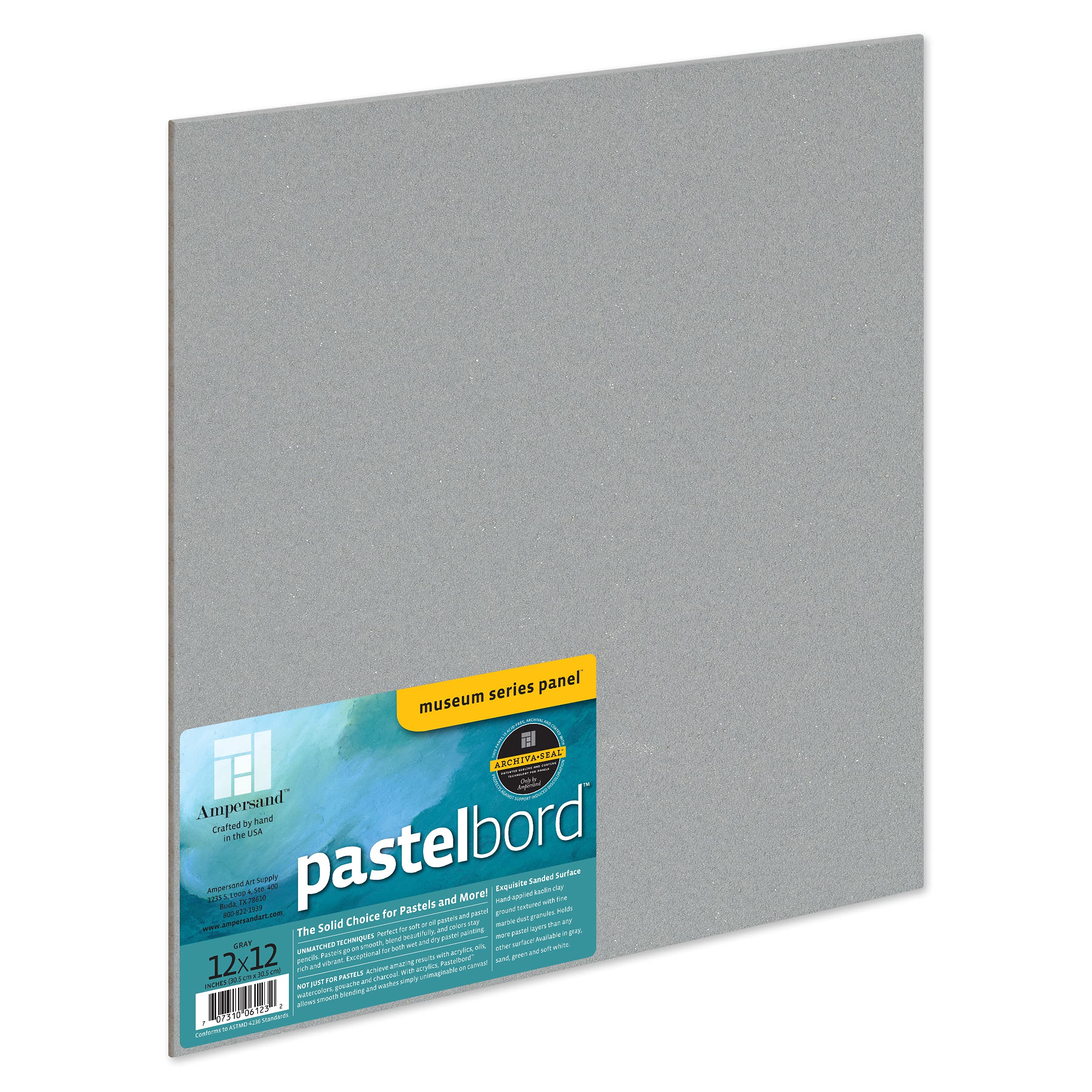Pastelbord de 12 x 12 pulgadas Ampersand gris para capturar paisajes al aire libre