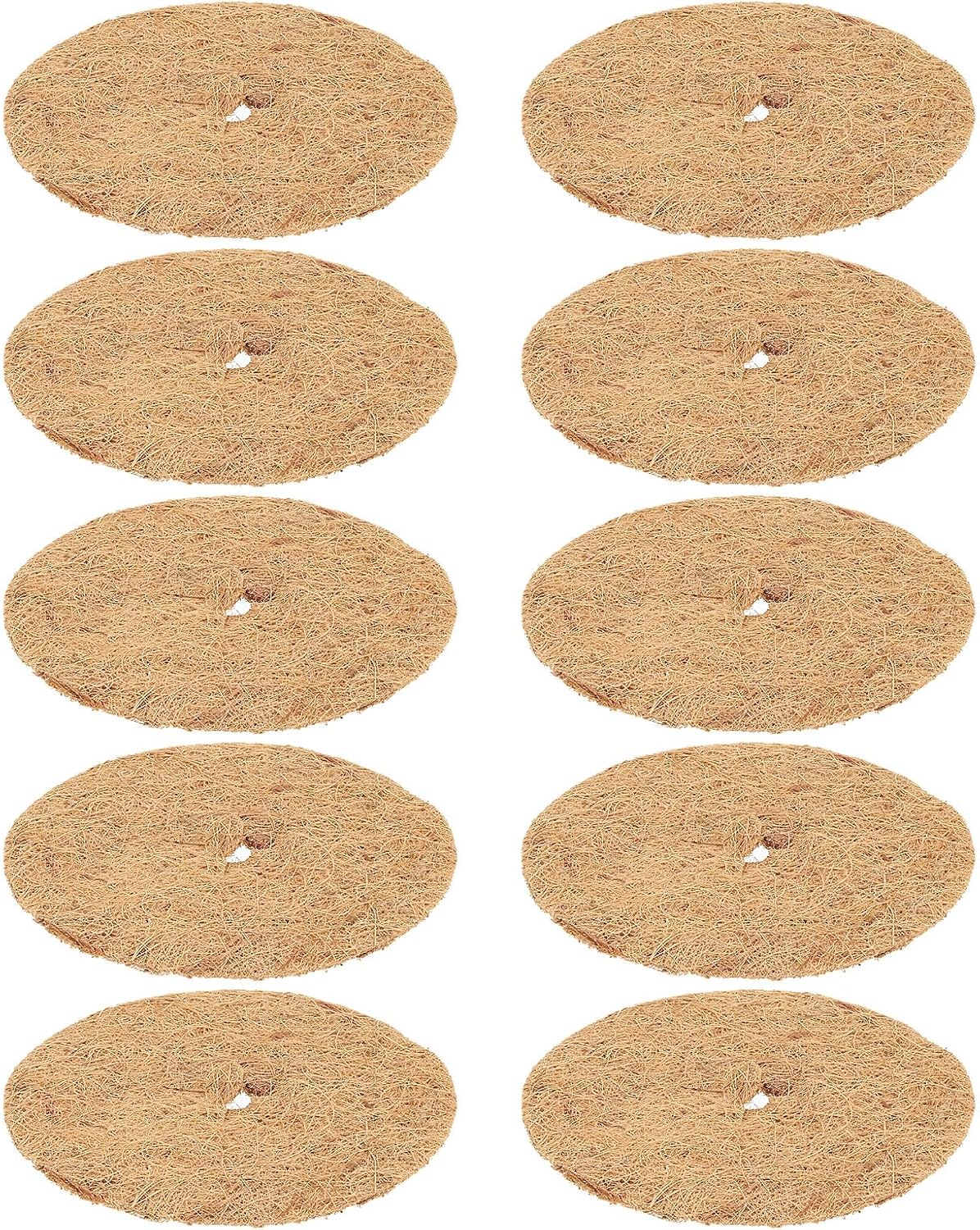PATIKIL 12 Inch Coconut Fibers Mulch Ring, 10Pcs Coco Coir Tree Protector Mats Tree Disc Plant Cover Protection for Garden Landscaping