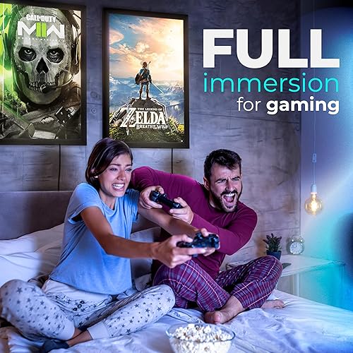 Miniatura 6 de NexaFrame - Marco de póster de película retroiluminado LED, caja de cine negra de 24 x 36 pulgadas para carteles, luces de arte de pared enmarcadas