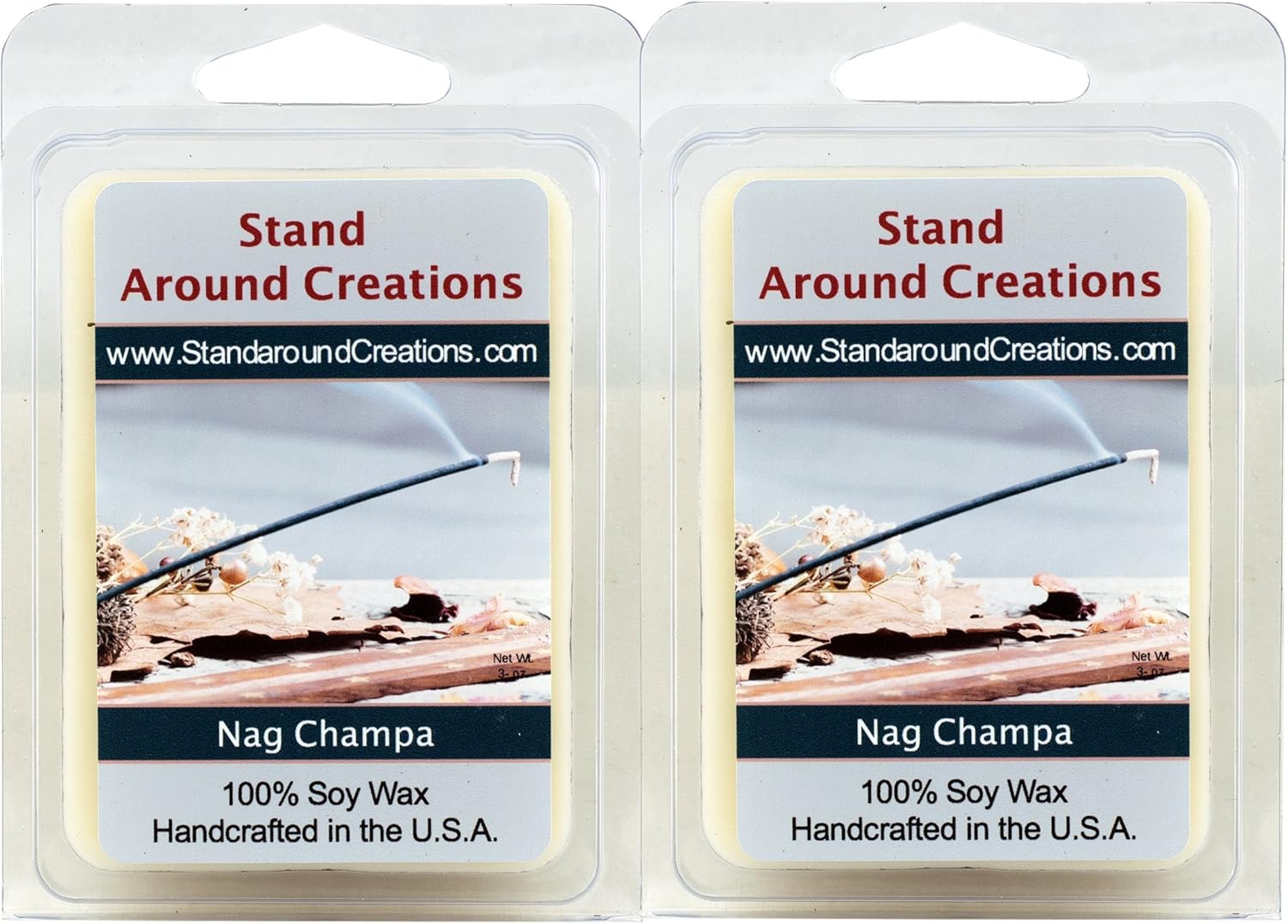 Soy Wax Melt Tarts - Set of 2 - Nag Champa - The Aroma of Incense; Patchouli, and Sandalwood - 3ozs./ea