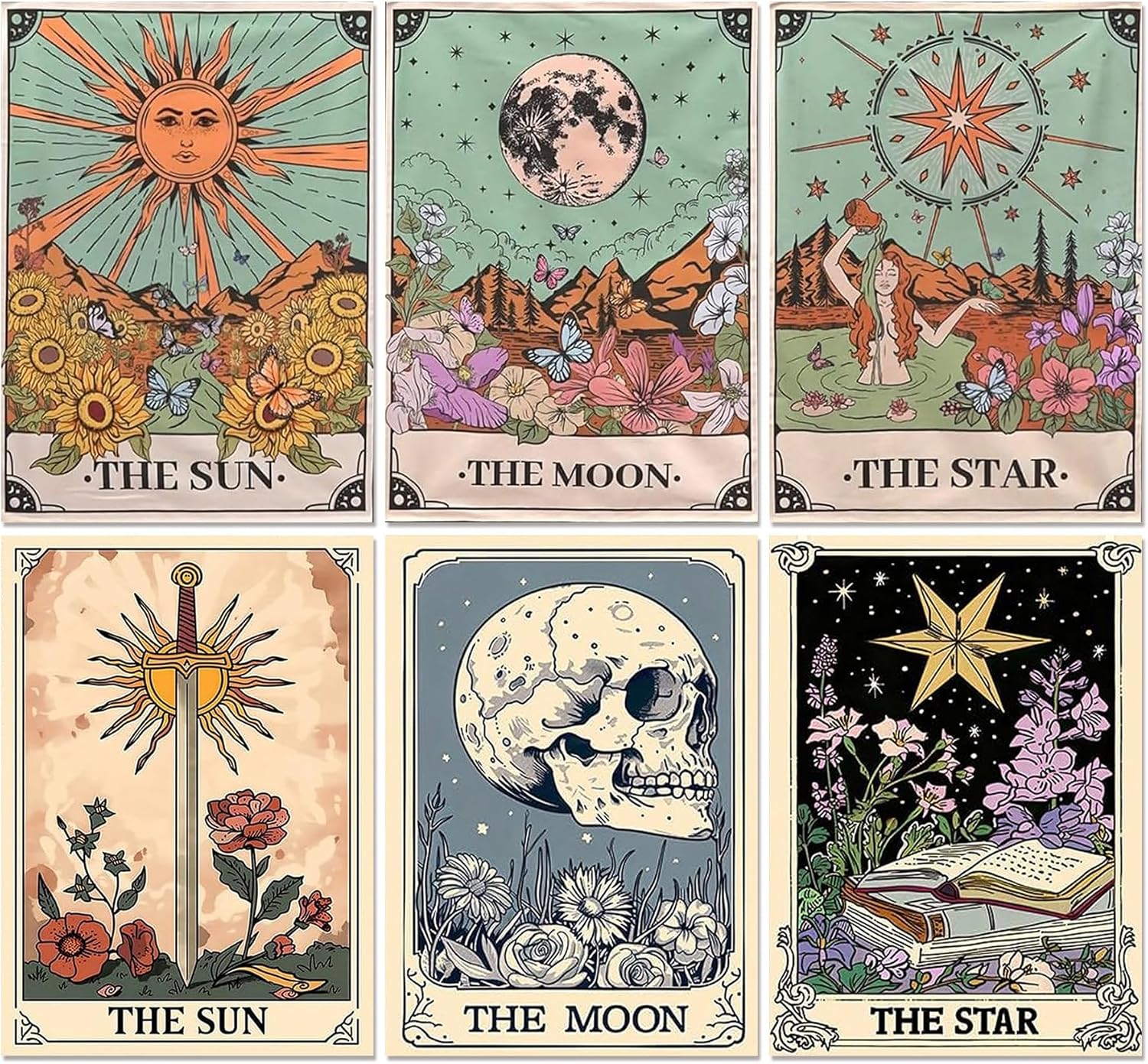 igoodom 6 Pack Diamond Art Kits for Adults, Diamond Painting Kit, Full Drill Round Diamond Art Kits, DIY Gem Art and Crafts for Home Wall Decor Gift 9.8x13.7inch