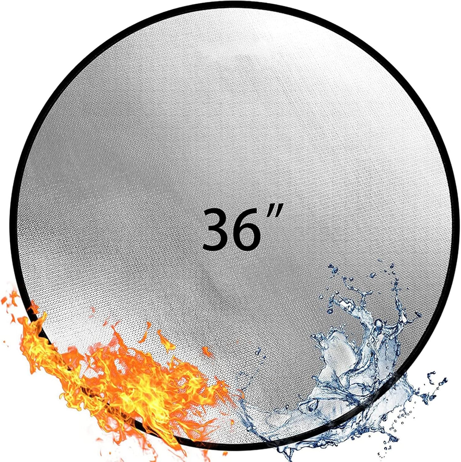 36'' Fireproof Grill Mat for Deck,Round Fire Pit Mat,Easy to Clean & Heat Resistant Under Grill Mats for Outdoor Grill,Round Patio Lawn Protection Mats