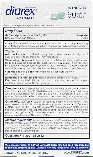 Miniatura 7 de Diurex Alivio de la hinchazón Alivia la hinchazón del agua, la hinchazón, la hinchazón y la fatiga Reenergiza Máxima fuerza 60