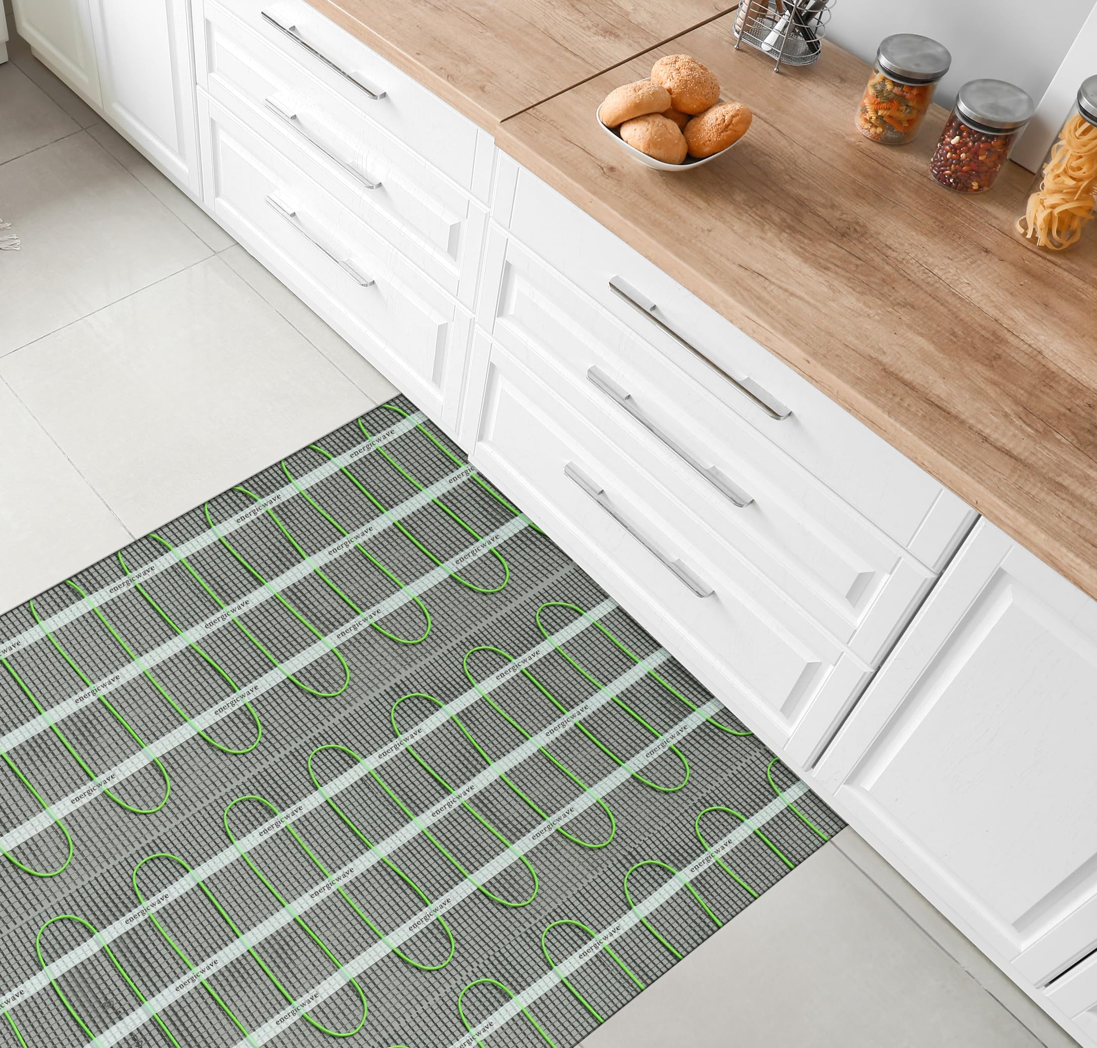 Tapis de Chauffage Sol Électrique 3m² 150 W/m² - Kit Complet avec Thermostat Wi-Fi, Tapis Chauffant, Natte Chauffante pour Carrelage, Grès Cérame et Sols en Pierre