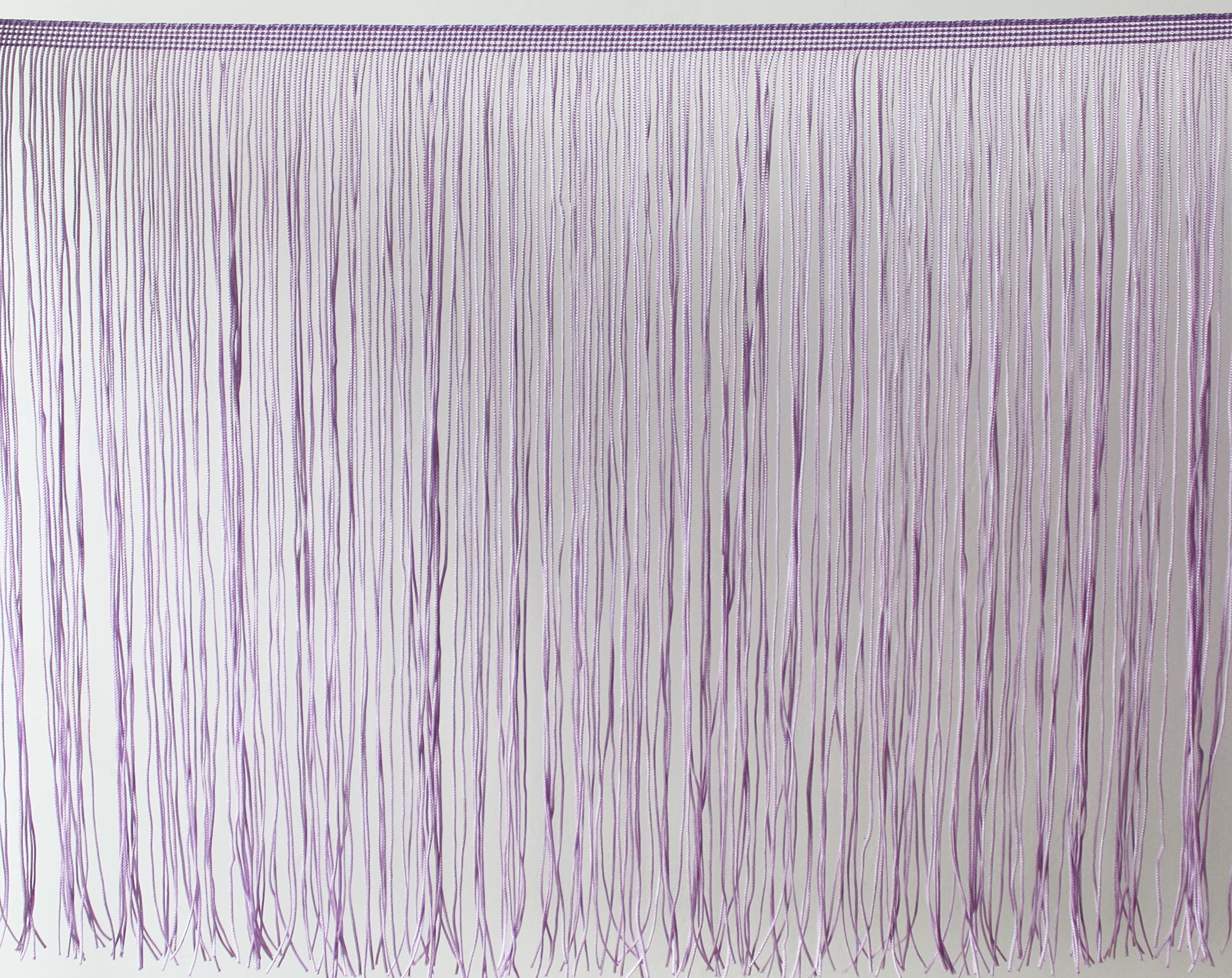 Yalulu 10 Meters Long 30 CM Wide Polyester Latin Fringe Tassel Trimming Lace DIY Latin Macrame Samba Dance Dress Stage Clothes Curtain Trim (Light Purple) - Image 3