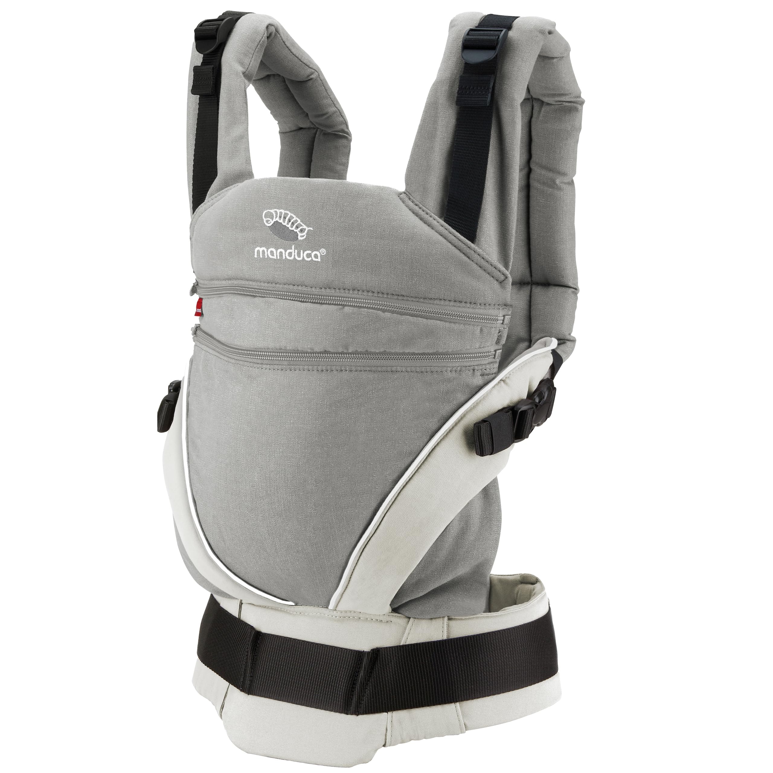 manduca Portabebés XT: portabebés todo en uno para recién nacidos a partir de 3,5 kg y niños pequeños de hasta 20 kg, portabebés ergonómico con puente ajustable, talla única, gris-blanco