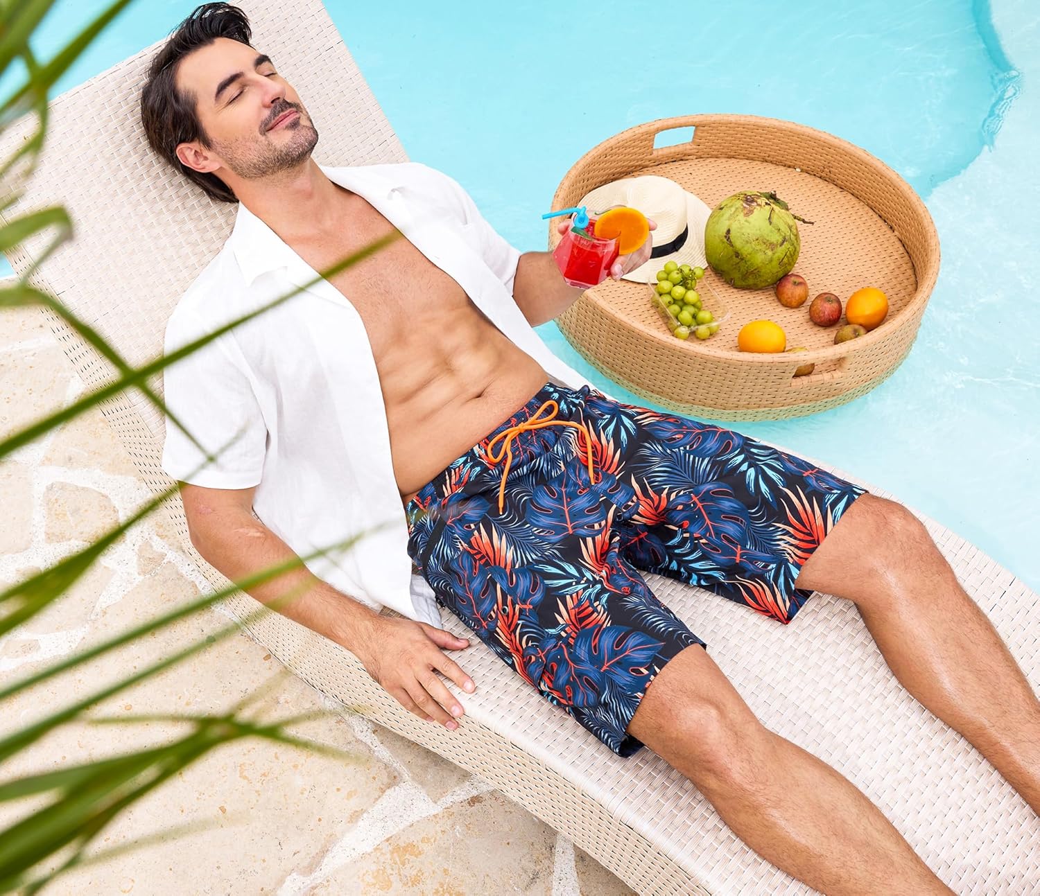 SILKWORLD Mens Swim Trunks with Compression Liner Quick Dry Bathing Suit 9" Swimming Beach Shorts with Zipper Pockets - Image 5