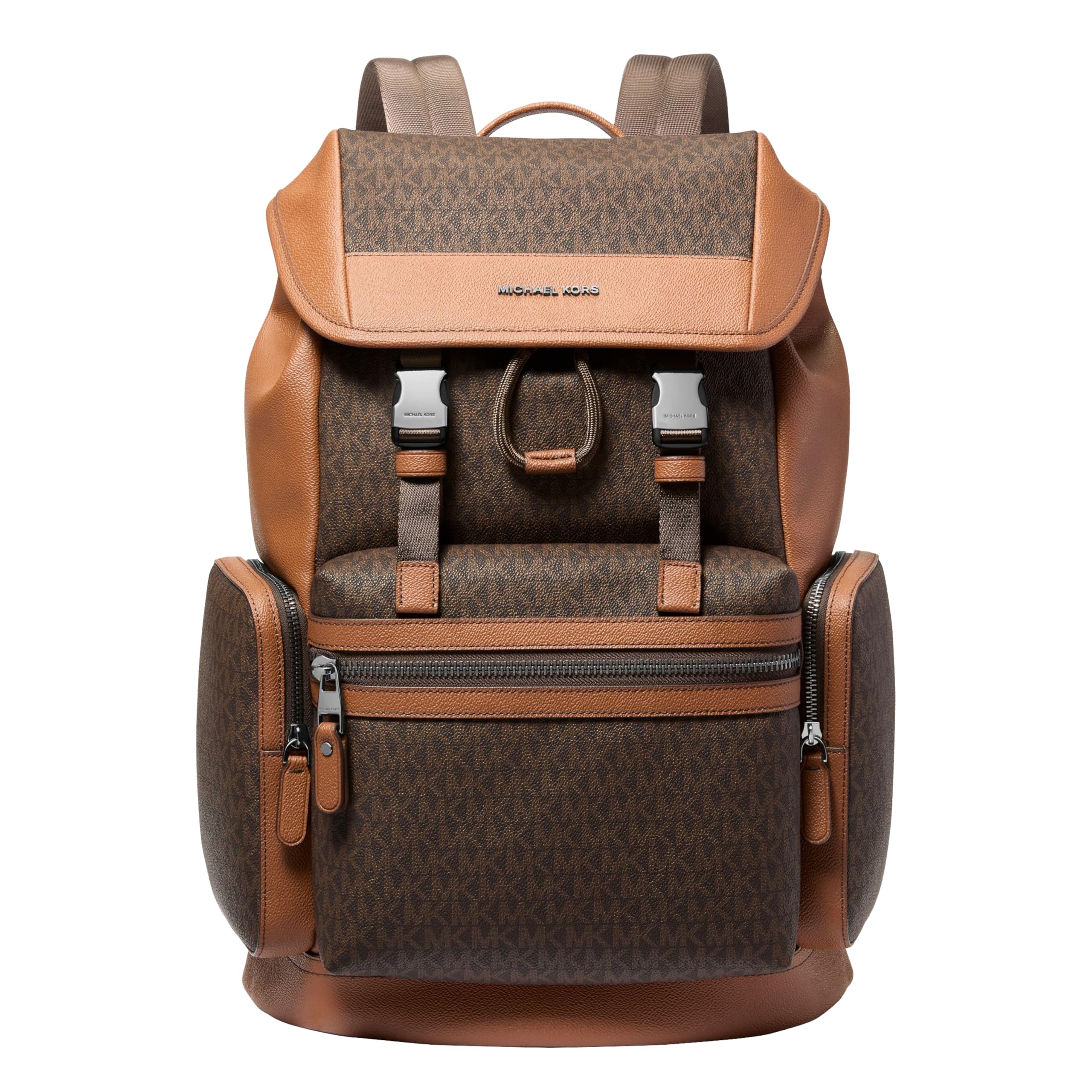 Michael Kors Men's Jet Set Triple Pocket Backpack/MK Signature Small, Brown/Luggage