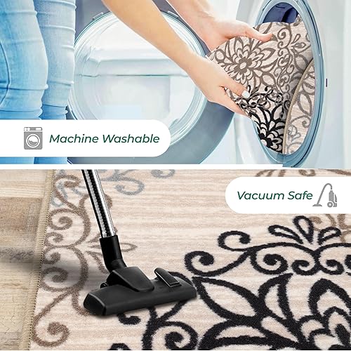 Miniatura 7 de SUPERIOR Alfombra de área contemporánea de la colección Leigh - Alfombra moderna de 516 de pulgada (8 mm) de pelo con diseño de medallón floral con