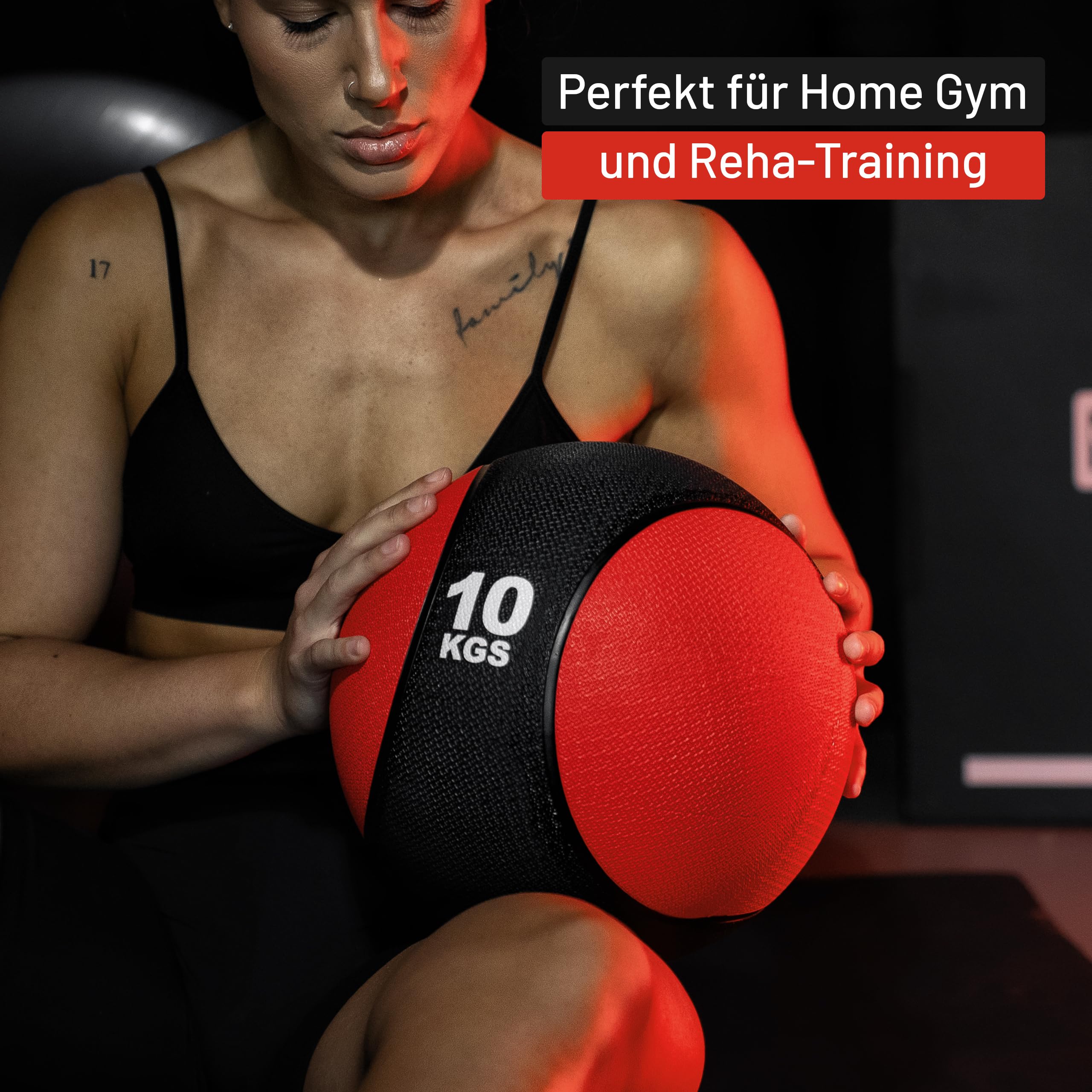 Gorilla Sports® Medecine Ball - Individuel/Ensemble 1kg, 2kg, 3kg, 4kg, 5kg, 6kg, 7kg, 8kg, 9kg, 10kg Poids, Antidérapante - Slam Ball, Balles de Poids, Musculation, pour Fitness, Gym, Entraînement