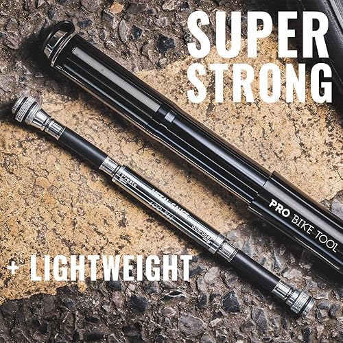 Miniatura 9 de Pro Bike Tool Bomba de bicicleta con manómetro que es compatible con Presta & Schrader  Inflado preciso  Mini bomba de llanta para bicicleta de