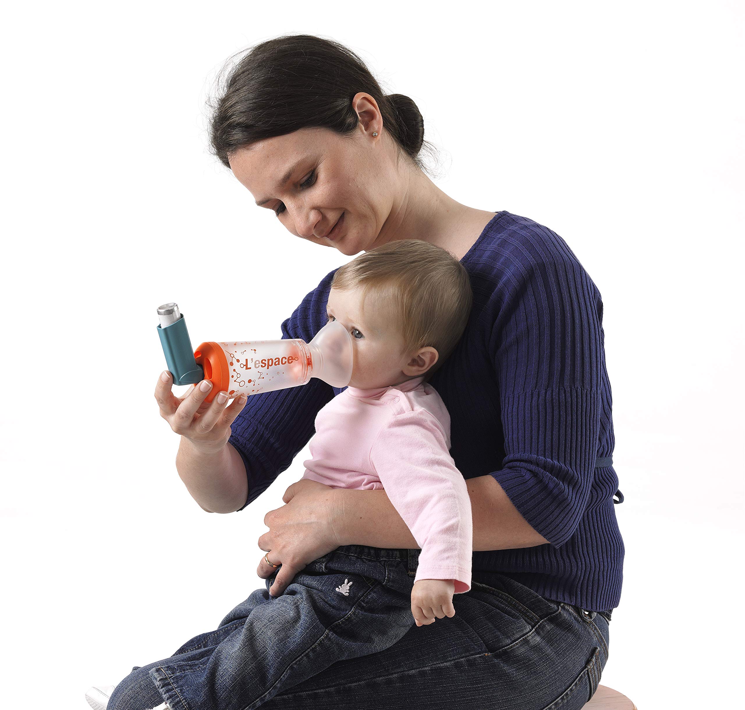 Air Liquide Healthcare, L'ESPACE, Camera Distanziatrice con Maschera Infant, per Neonati da 0 a 2 Anni, Distanziatore per Inalatori, Adatto al Trattamento dell'Asma, Compatibilità Universale