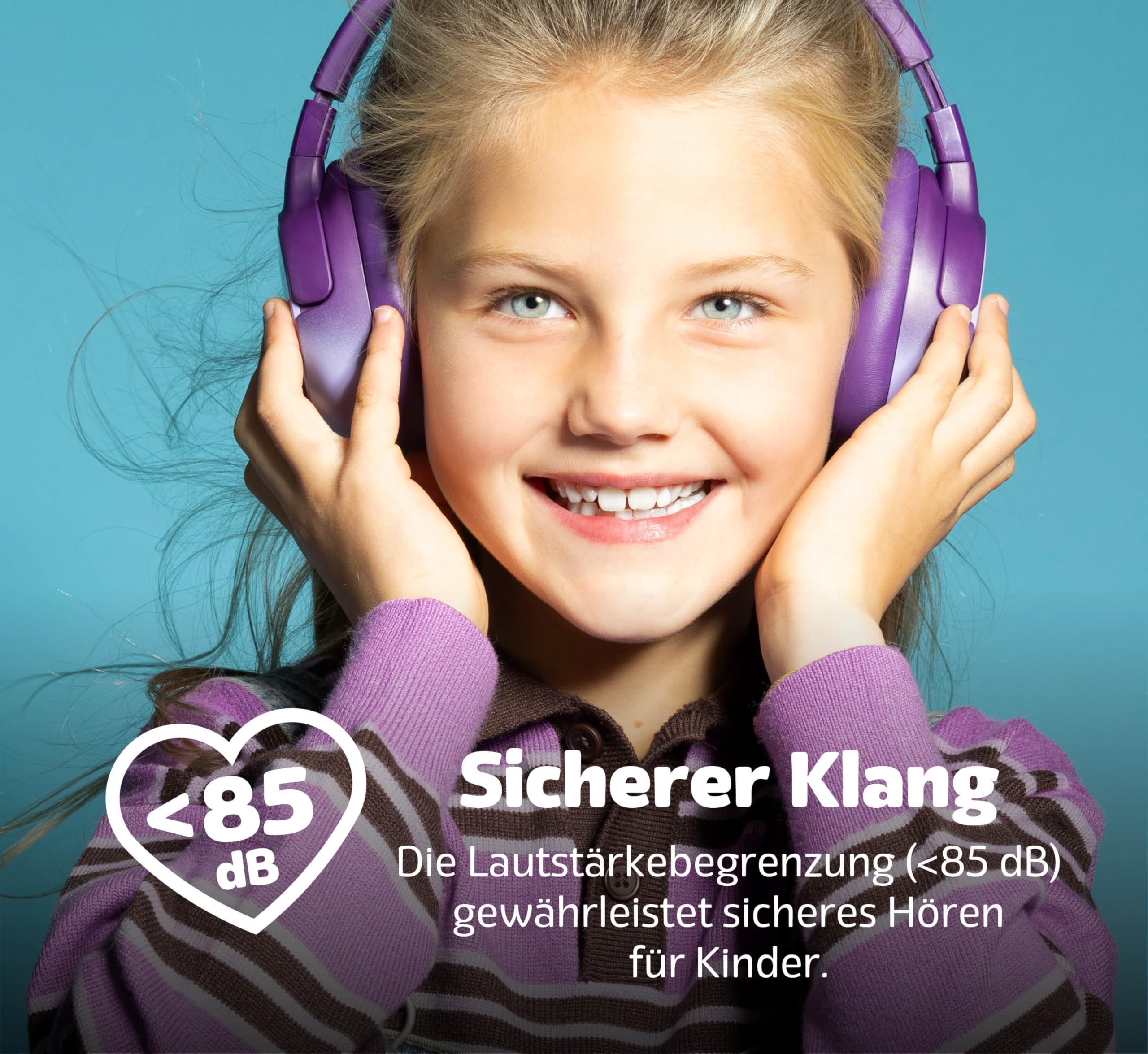 Fresh 'n Rebel Clam Junior, Bluetooth-Kopfhörer für Kinder mit aktiver Geräuschunterdrückung, sicherer Klang (<85dB), Mit Audiokabel und Aufklebern, LED-Lichteffekt. 60 Std. Spielzeit (Starry Sky)