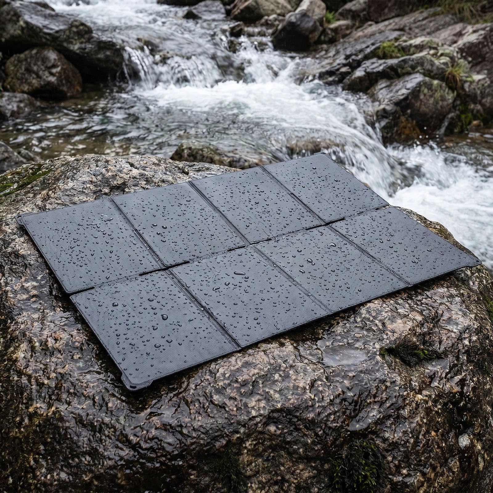 Chargeur solaire pliable léger avec ports USB-A et USB-C, panneau solaire flexible à 8 plis pour station d'alimentation, téléphone, camping, randonnée