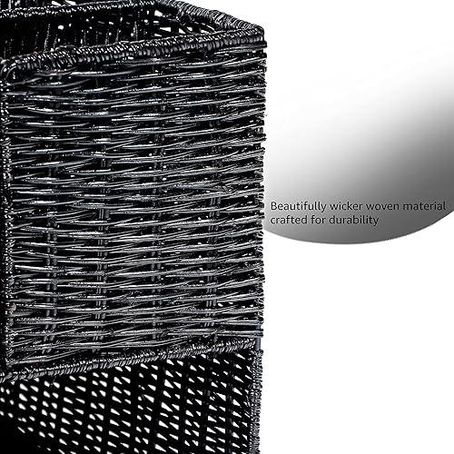 Miniatura 3 de Trademark Innovations - Organizador y organizador de condimentos de mesa de ratán de 13 x 14 pulgadas (negro)