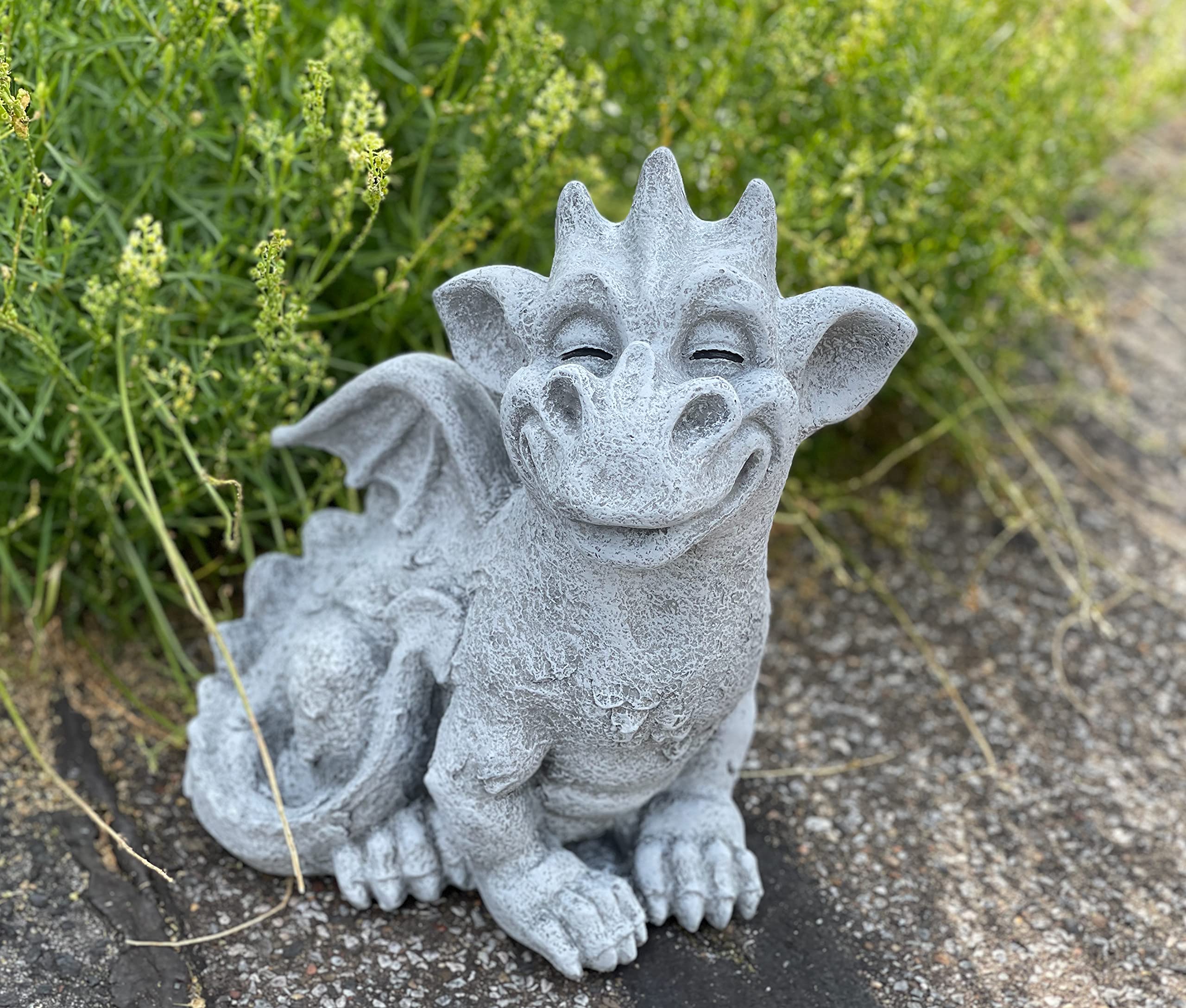 stoneandstyle Steinfigur großer Drache Cristiano frostfest wetterfest Gartenfigur